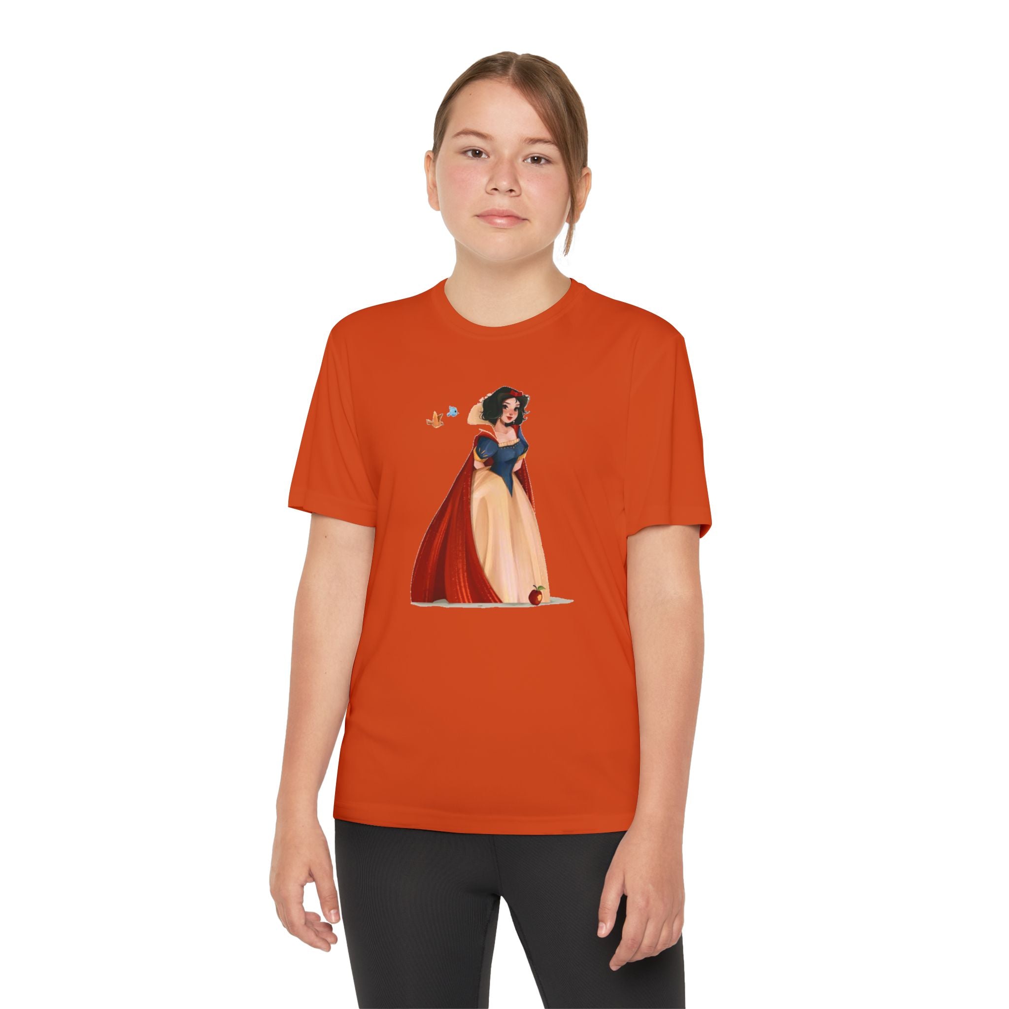 Snow White Youth T-Shirt Sports Graphic Tee, Cool Athletic Shirt for Kids, Perfect for Sports Events, Team Spirit