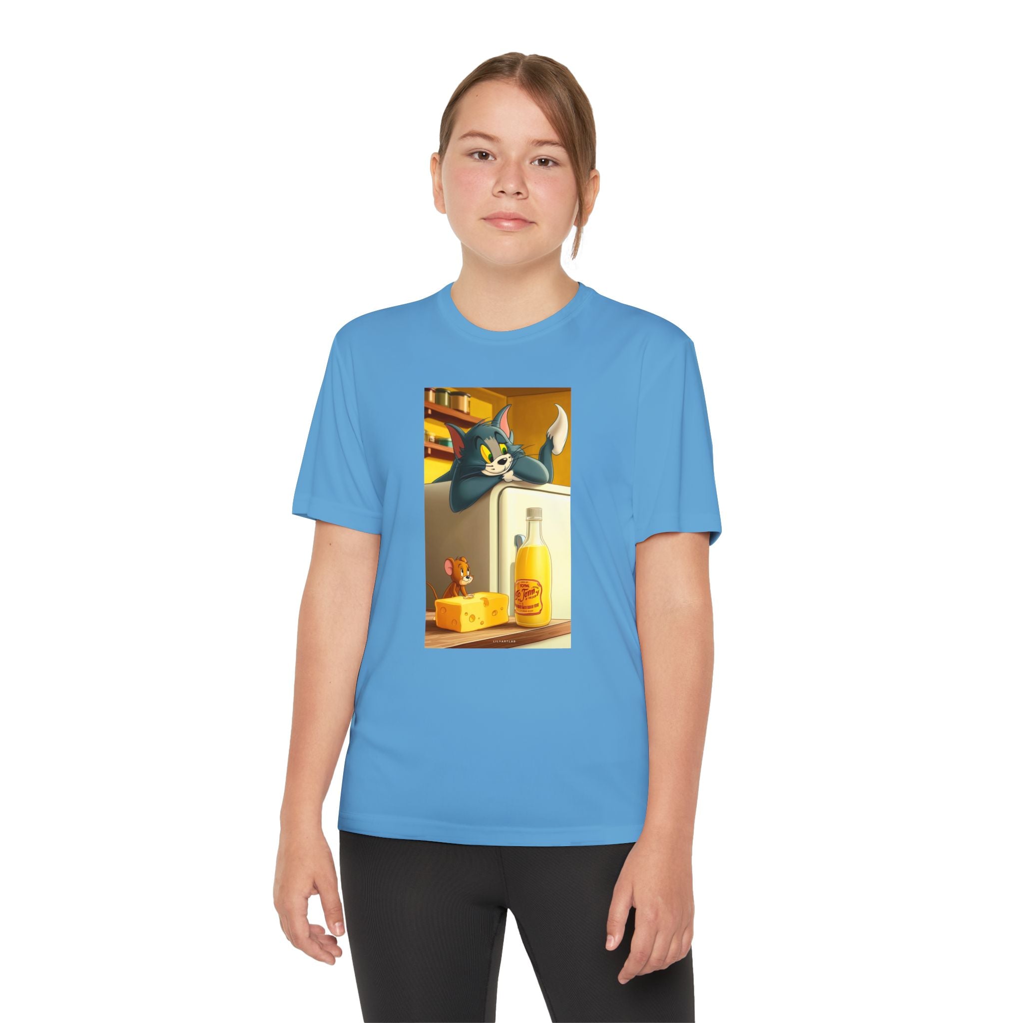 Youth Competitor Tee with Tom And Jerry design, Cartoon Graphic Kid's T-Shirt, Kids Tee, Children's Clothing, Funny Tee for Boys and Girls