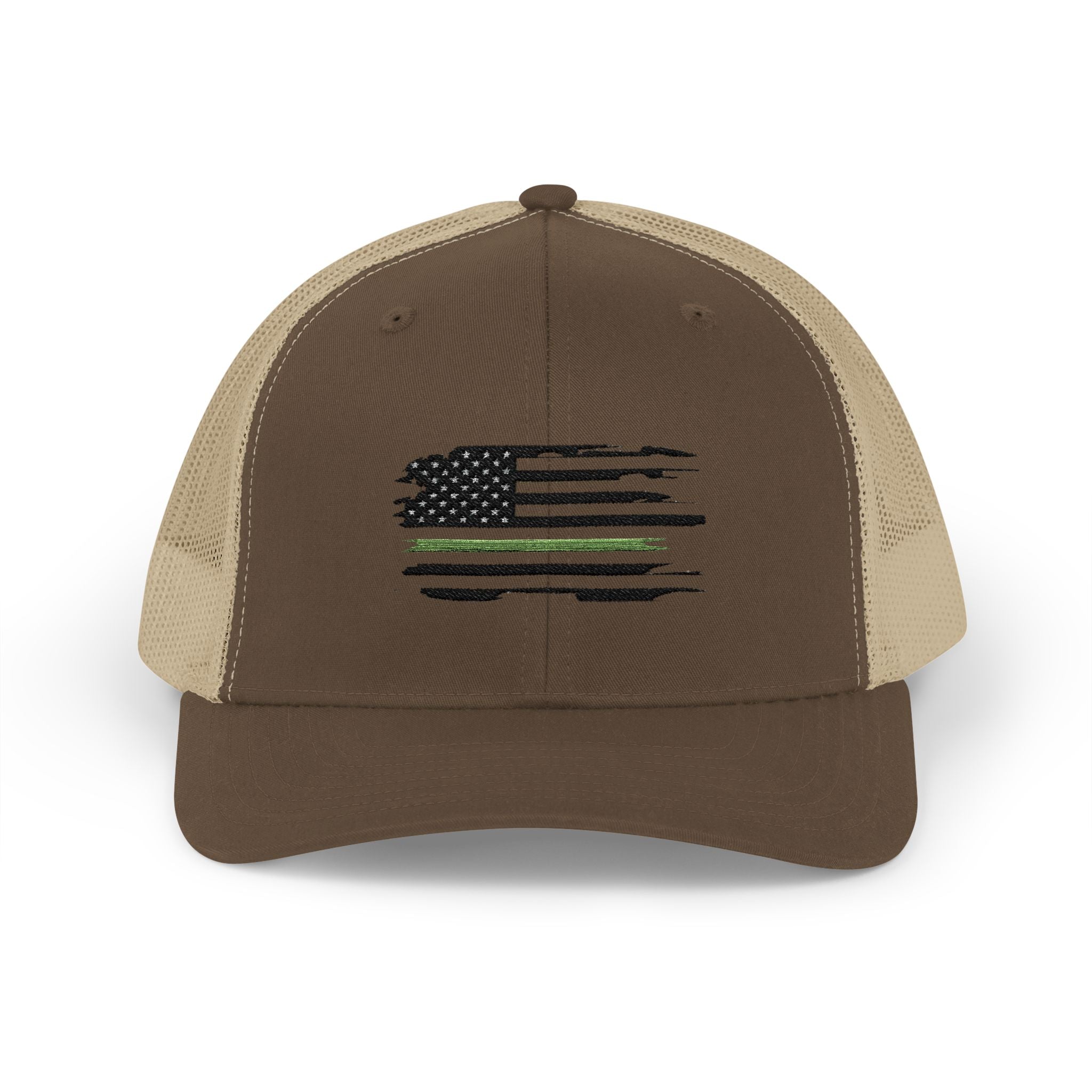 Thin Green Line  Military Patriotic Snapback Trucker Cap Design, Ideal for Military, Everyday Wear