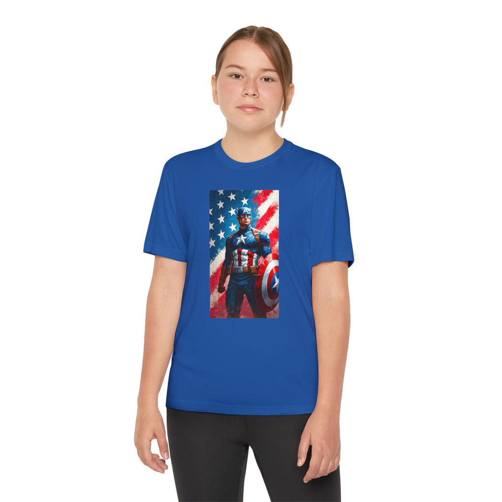 Captain America Superhero Marvel Patriotic, Kids Graphic T-Shirt, Boys Hero Top, Girls Comic Book Clothing, Birthday