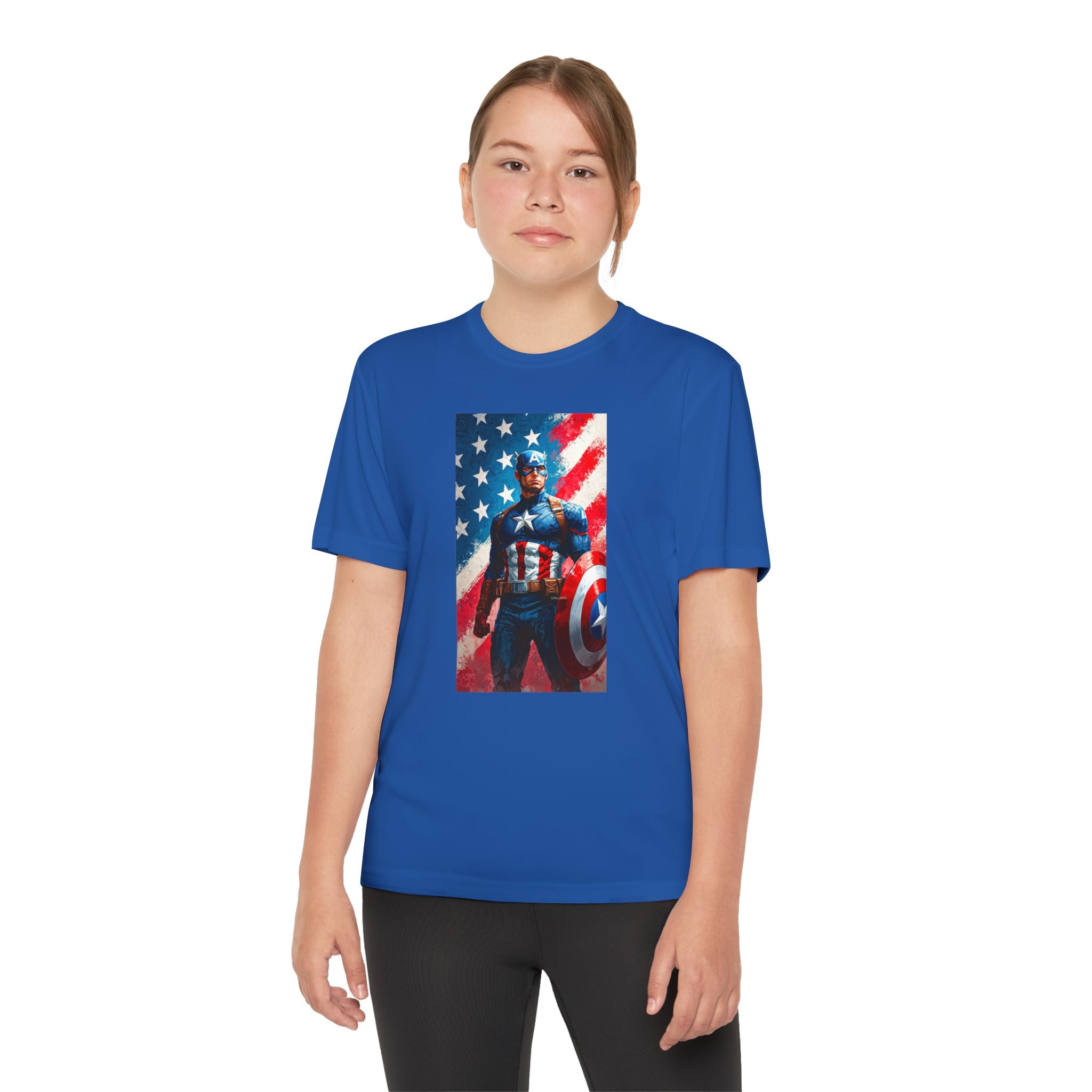 Captain America Superhero Marvel Patriotic, Kids Graphic T-Shirt, Boys Hero Top, Girls Comic Book Clothing, Birthday