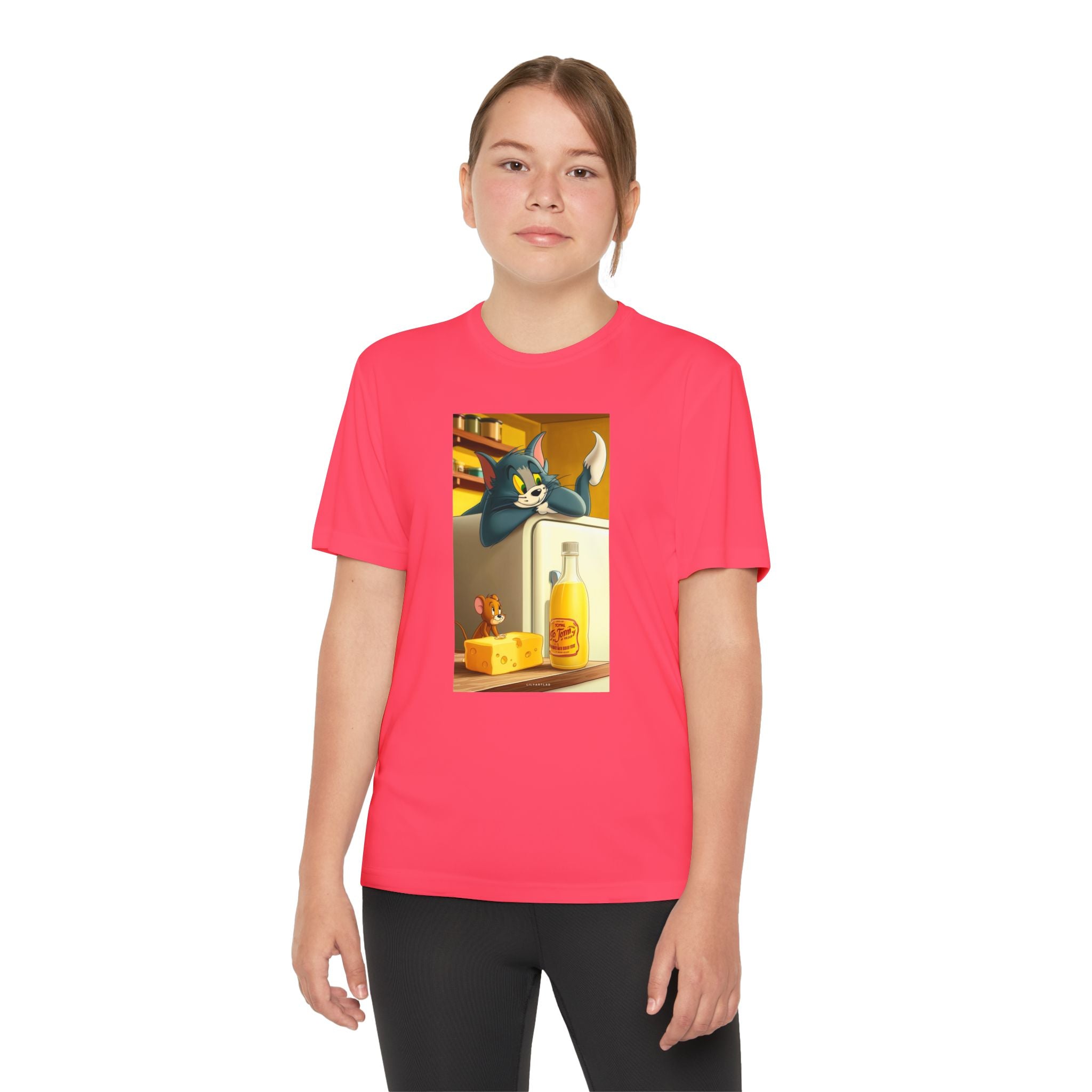 Youth Competitor Tee with Tom And Jerry design, Cartoon Graphic Kid's T-Shirt, Kids Tee, Children's Clothing, Funny Tee for Boys and Girls