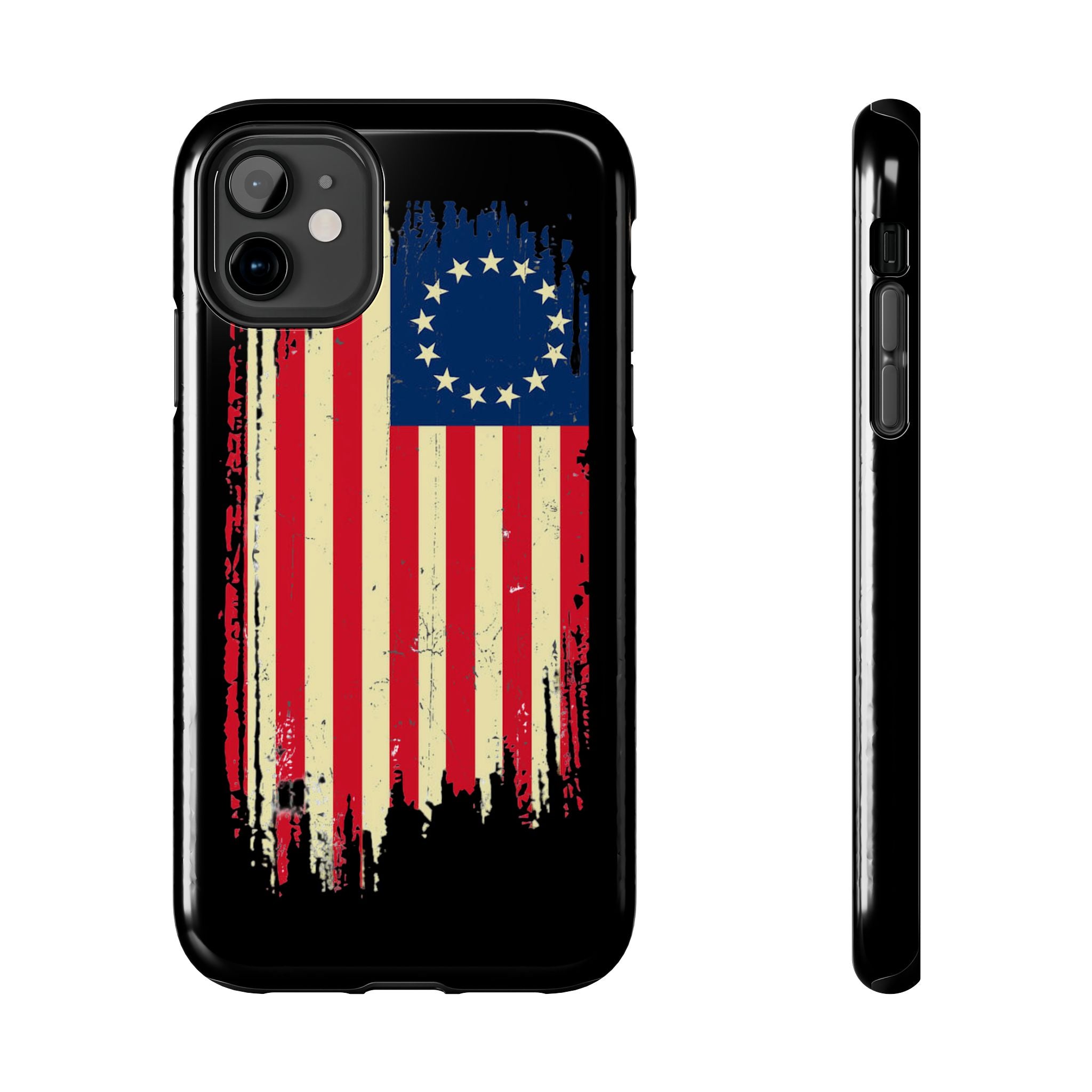 Patriotic Phone Cases with Vintage Flag Design, Tough Case for Independence Day, Memorial Day, 4th of July, Gift for Veterans, USA Pride