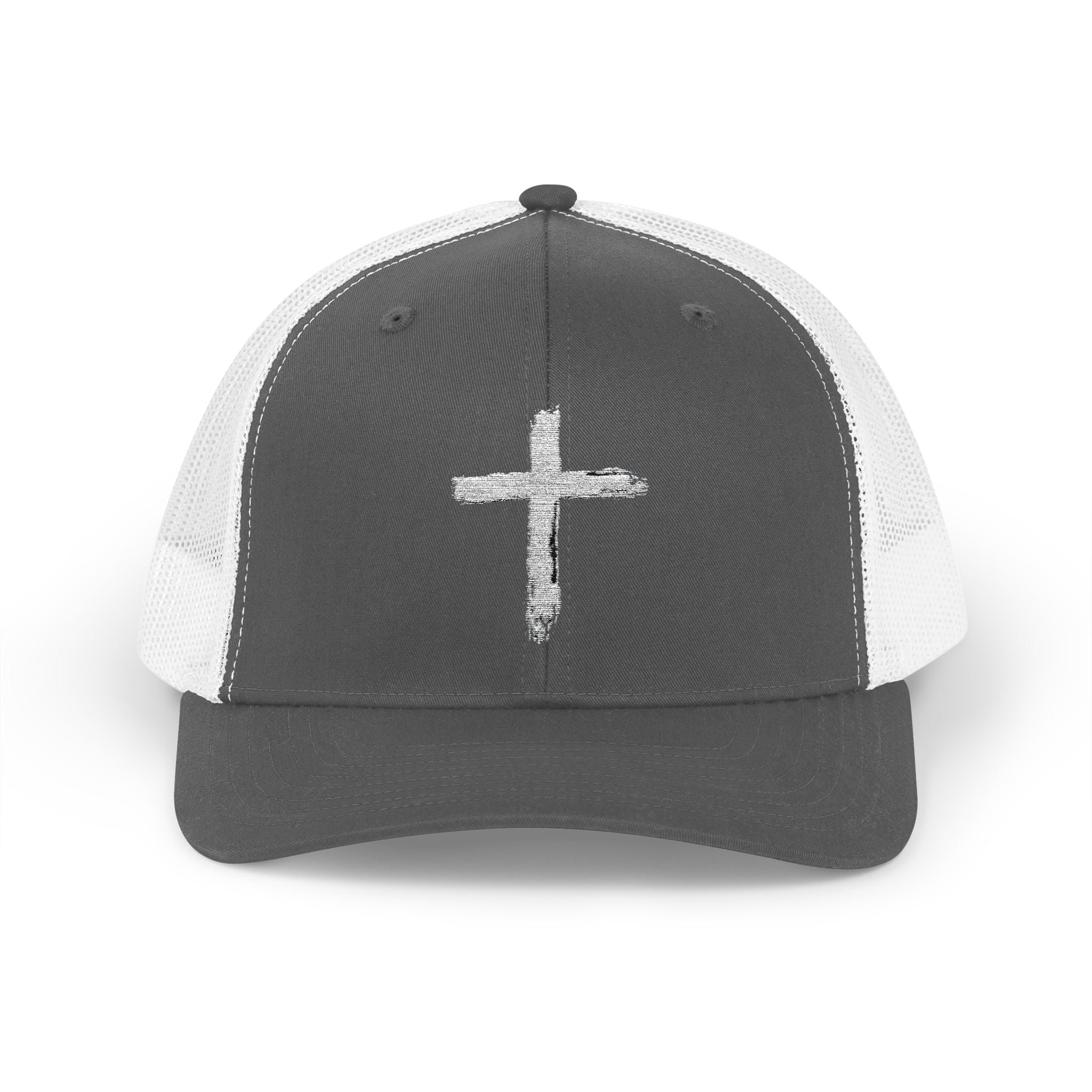 Holly Cross Snapback Trucker Cap with Thin Red Line Design, Ideal for First Responders, Supportive Gifts, Memorials, Everyday Wear