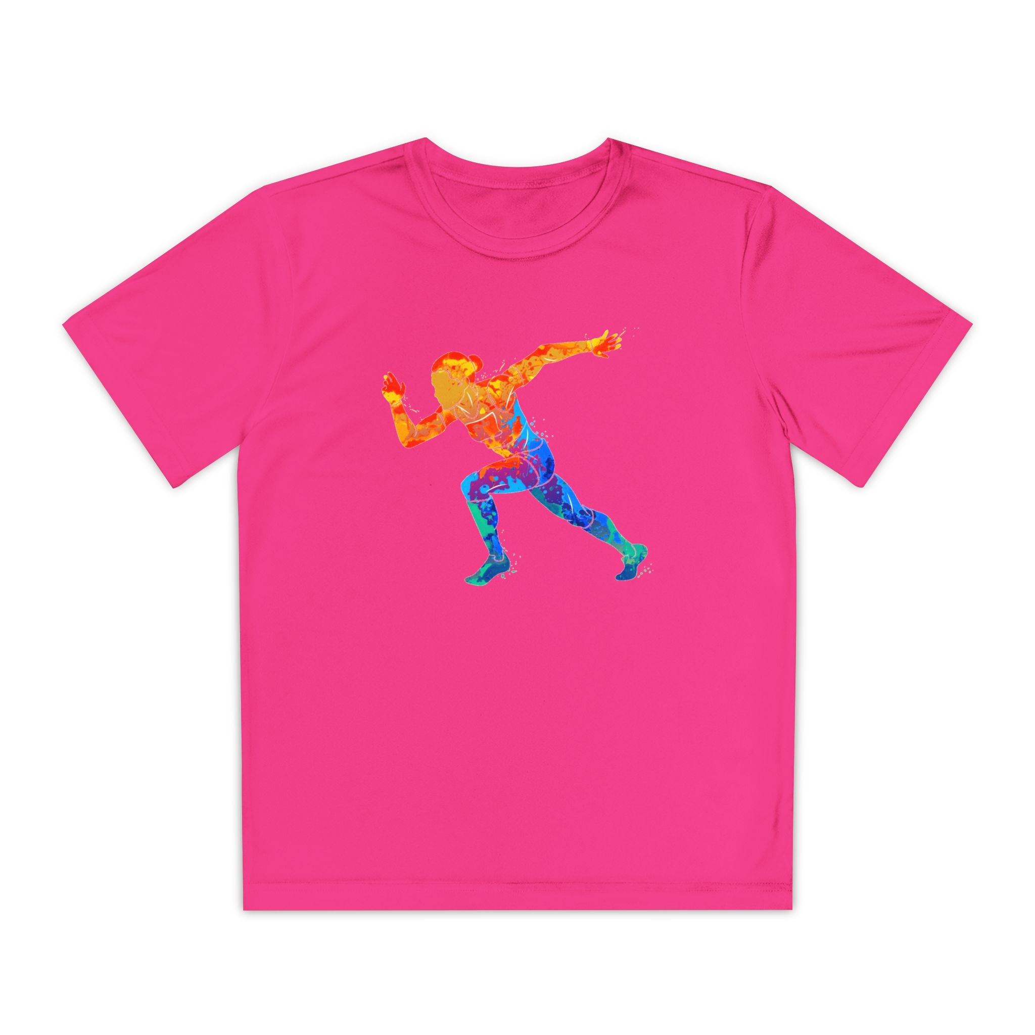 Running Youth T-Shirt Sports Graphic Tee, Cool Athletic Shirt for Kids, Perfect for Sports Events, Team Spirit