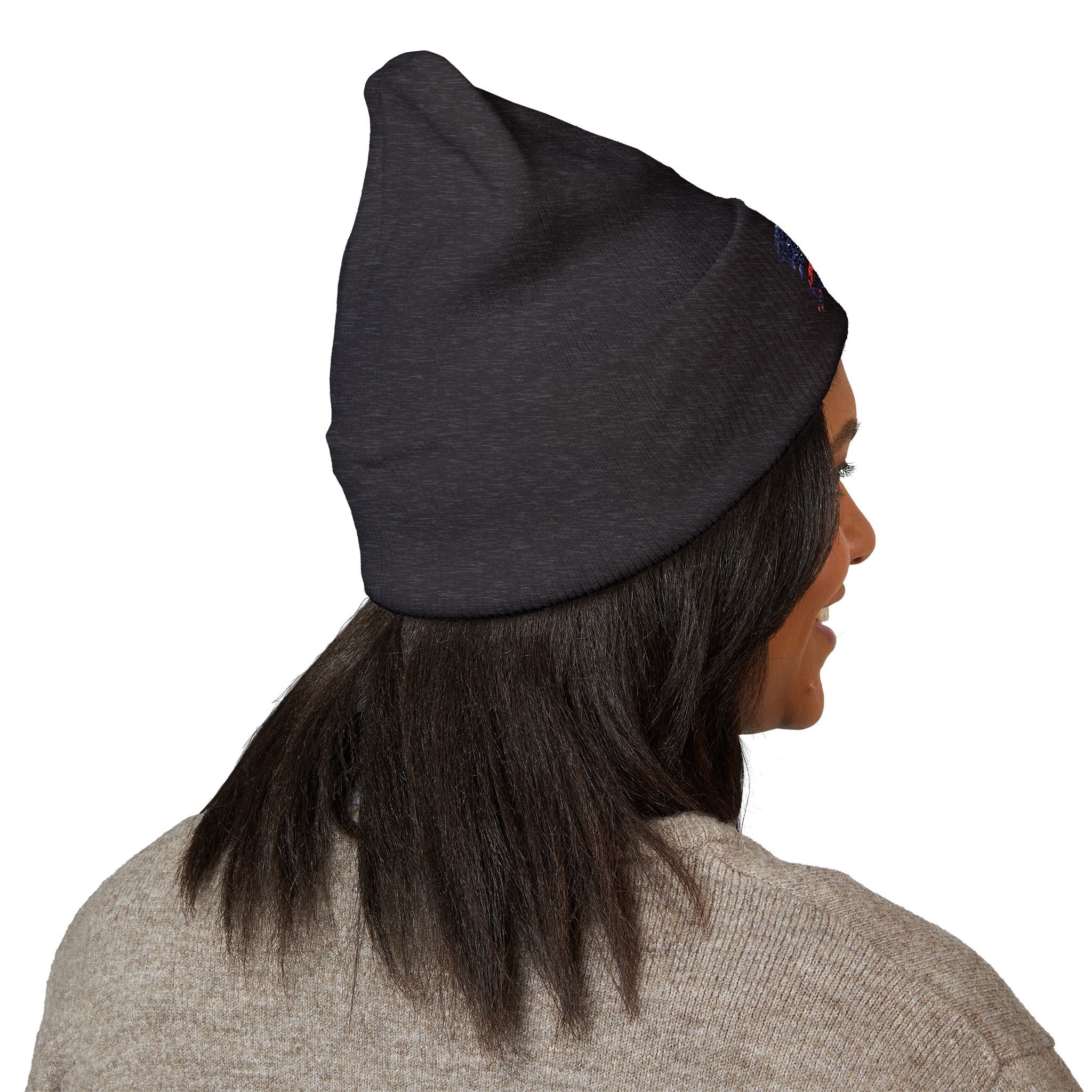 Embroidered Patriotic Beanie, USA Flag Knit Cap, American Pride Winter Hat, Red White Blue Headwear, Independence Day Gift