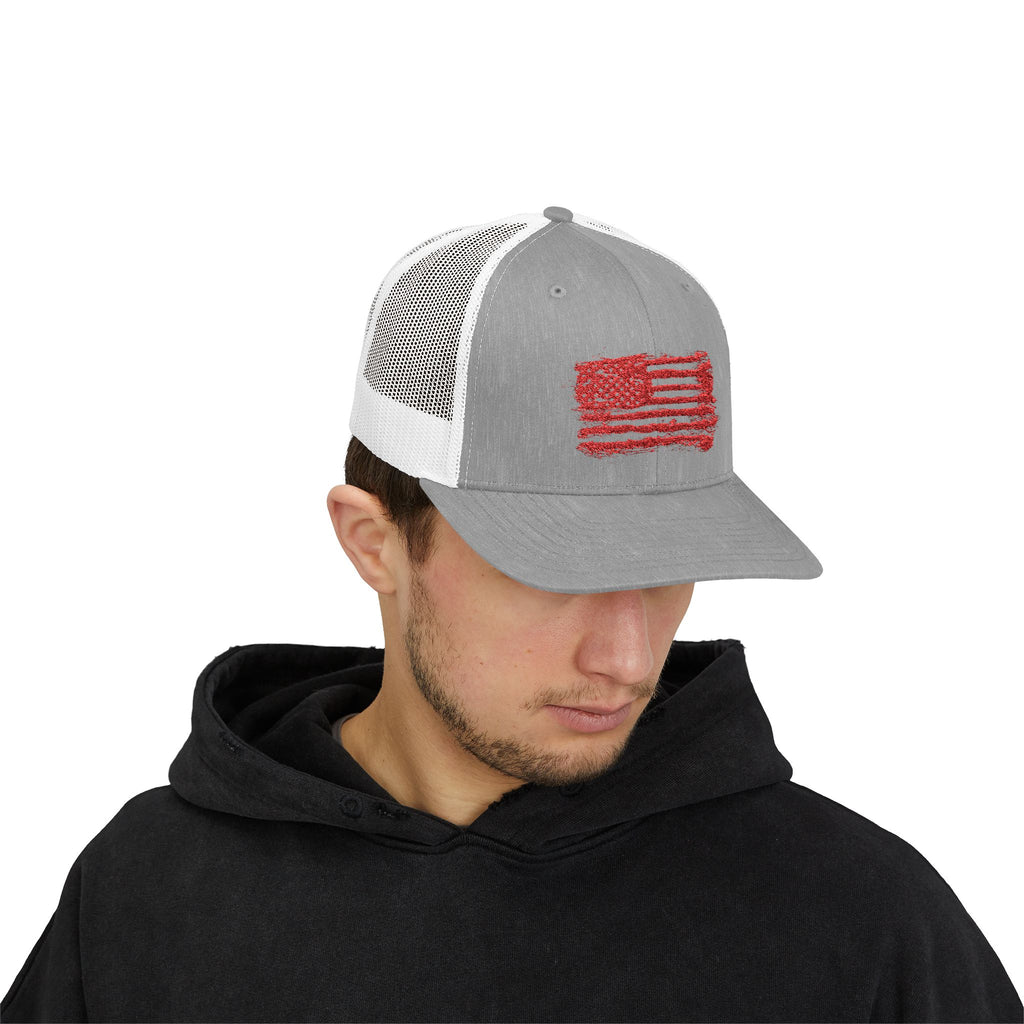 Patriotic Flag Snapback Trucker Cap, American Flag Hat, Outdoor Cap, Casual Wear, Gift for Dad, 4th of July Apparel