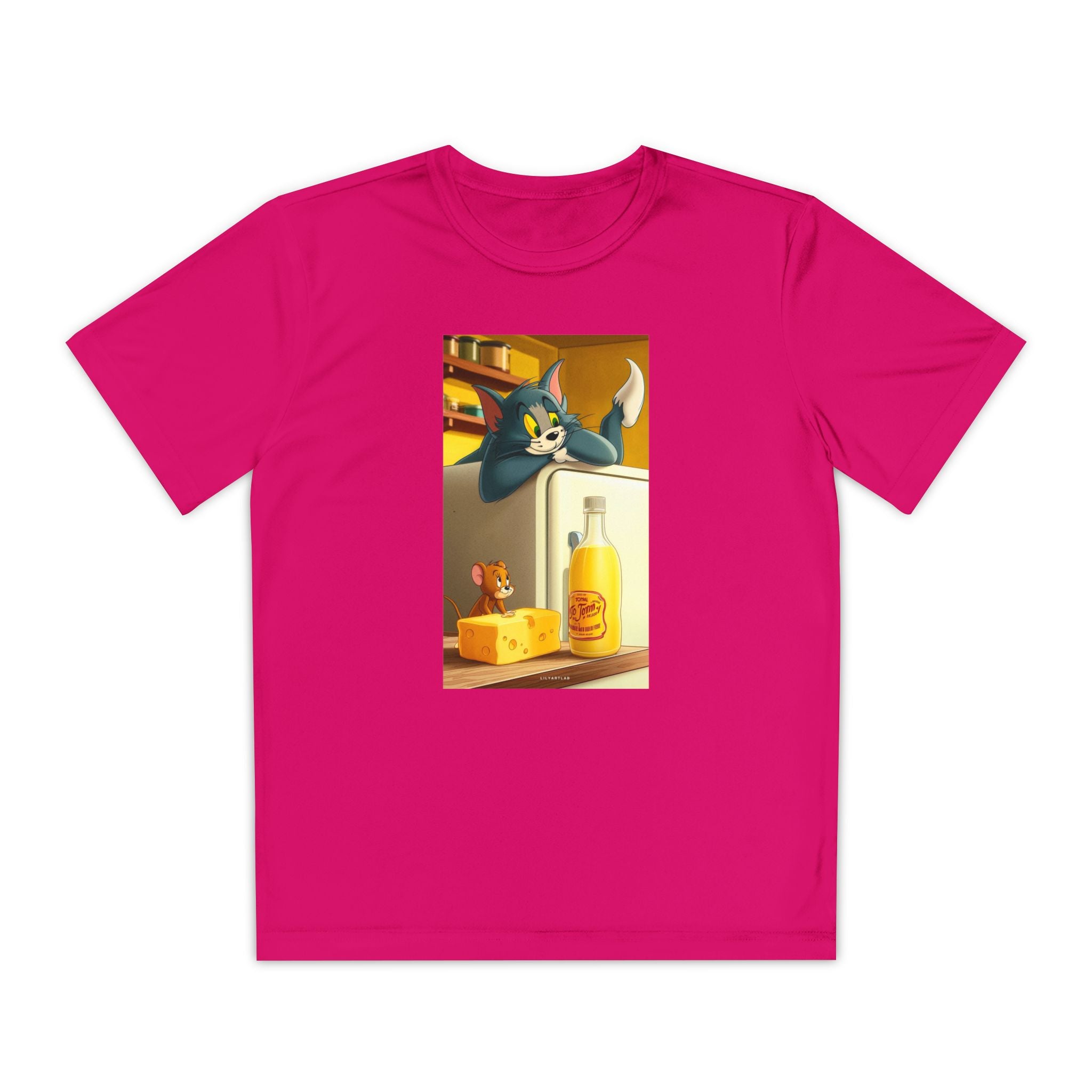 Youth Competitor Tee with Tom And Jerry design, Cartoon Graphic Kid's T-Shirt, Kids Tee, Children's Clothing, Funny Tee for Boys and Girls