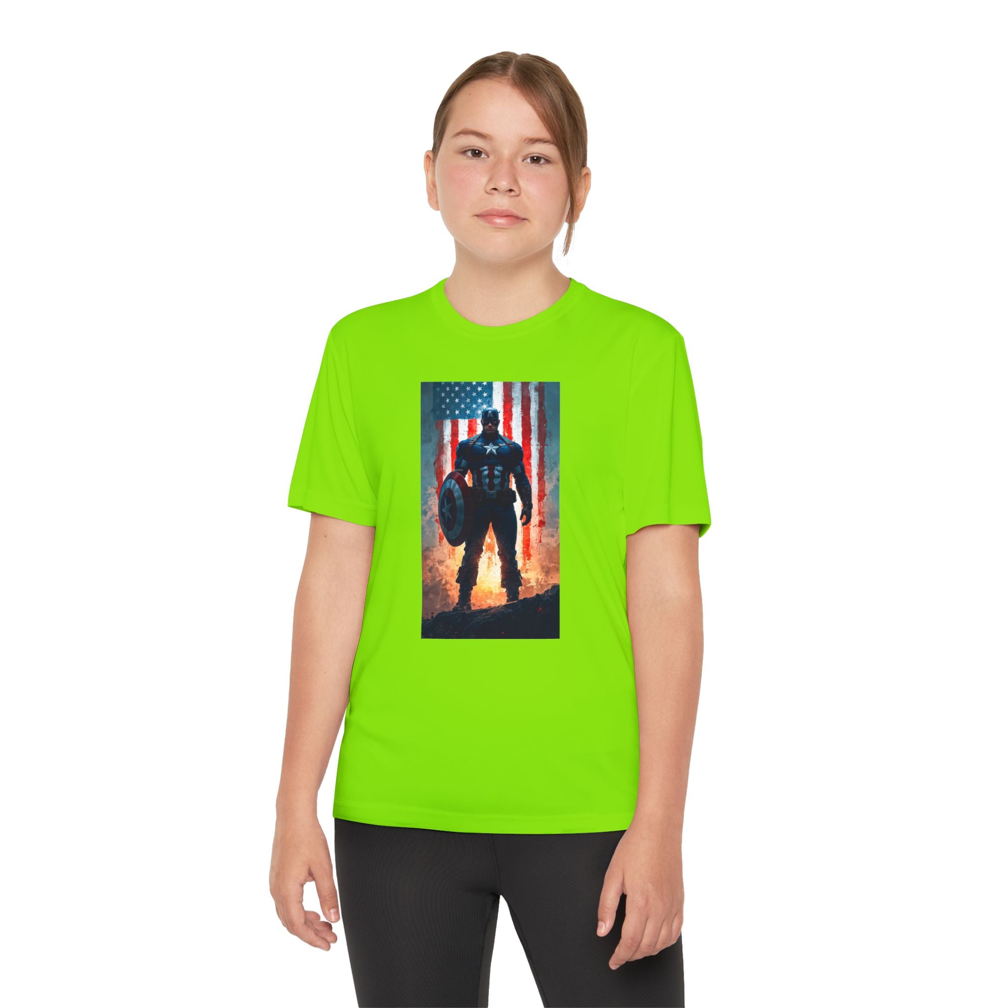 Captain America Superhero Marvel Patriotic, Kids Graphic T-Shirt, Boys Hero Top, Girls Comic Book Clothing, Birthday