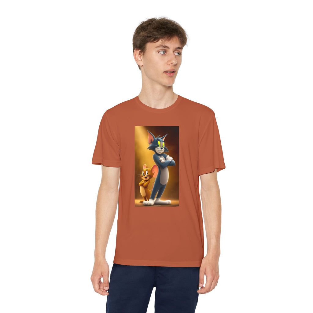 Youth Competitor Tee with Tom And Jerry design, Cartoon Graphic Kid's T-Shirt, Kids Tee, Children's Clothing, Funny Tee for Boys and Girls