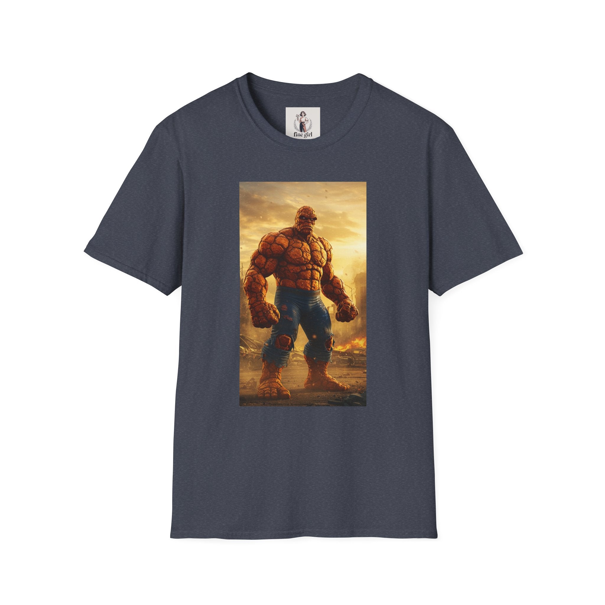The Thing Superhero Marvel Unisex Softstyle T-Shirt, Comic Book Tee, Geeky Clothing, Cosplay Costume Top