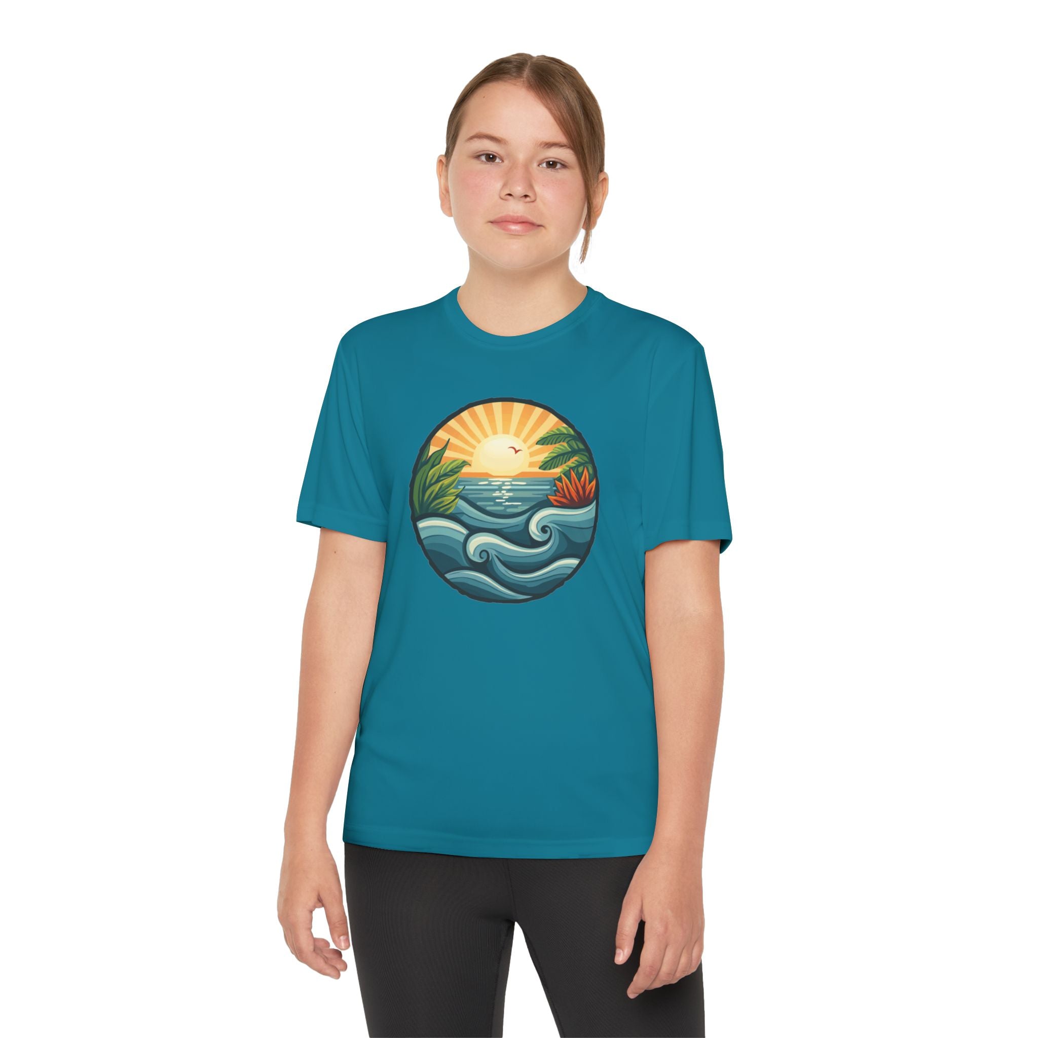 Beach Shirt Youth Competitor Tee, Kids Surf Tee, Summer Vacation Top, Ocean Lover T-Shirt, Coastal Clothing