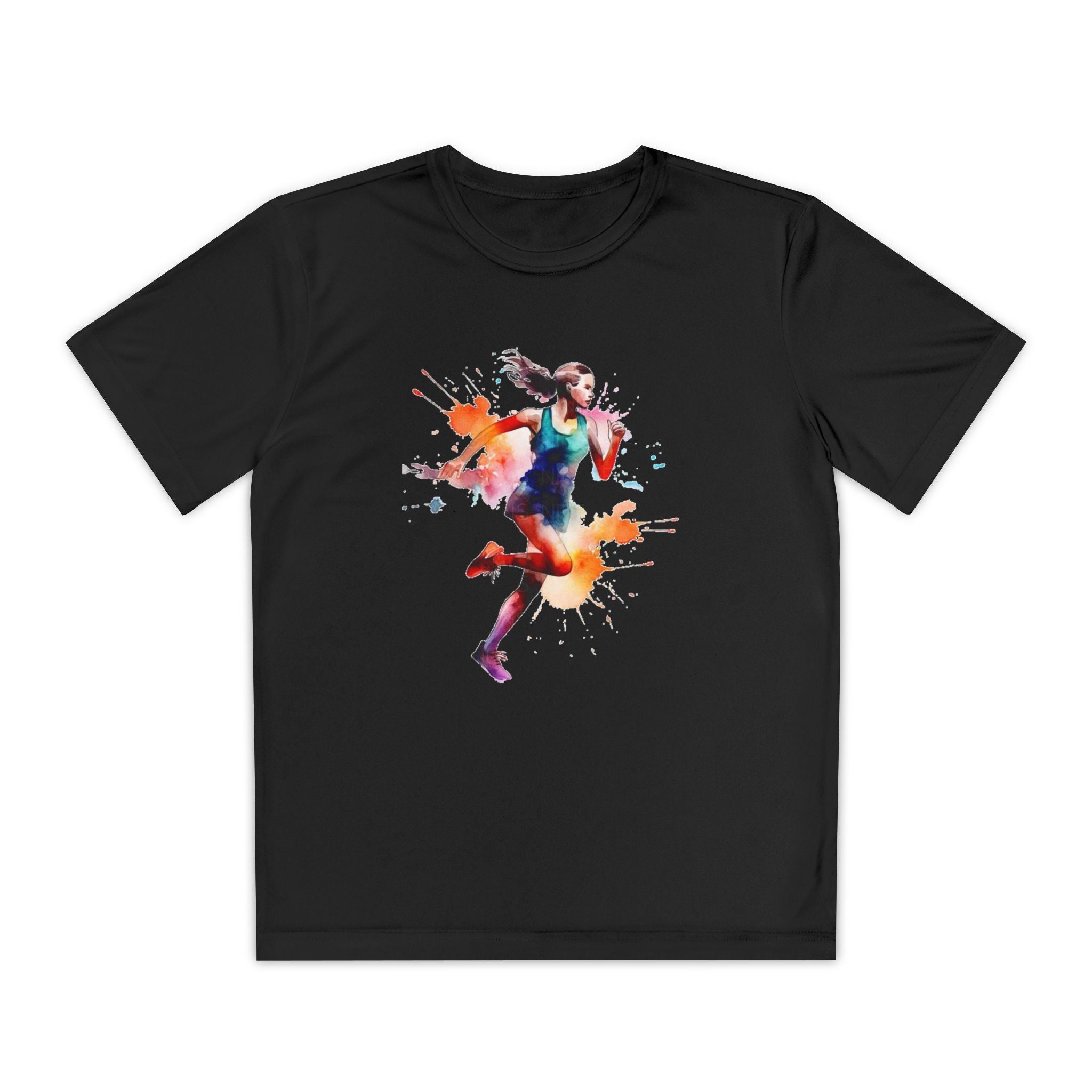 Running Youth T-Shirt Sports Graphic Tee, Cool Athletic Shirt for Kids, Perfect for Sports Events, Team Spirit