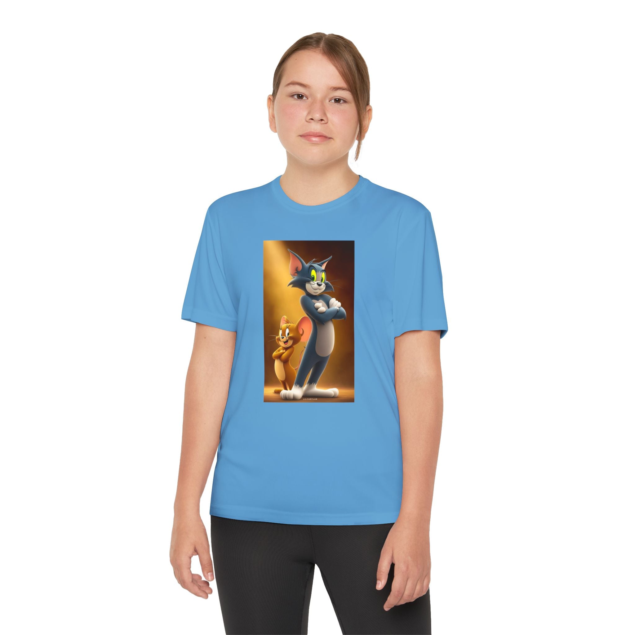 Youth Competitor Tee with Tom And Jerry design, Cartoon Graphic Kid's T-Shirt, Kids Tee, Children's Clothing, Funny Tee for Boys and Girls
