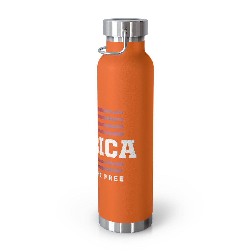 Merica Flag Patriotic Copper Insulated Water Bottle
