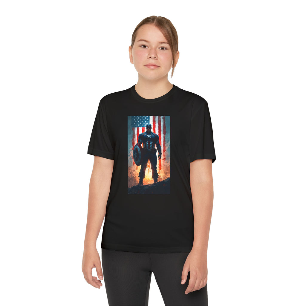 Captain America Superhero Marvel Patriotic, Kids Graphic T-Shirt, Boys Hero Top, Girls Comic Book Clothing, Birthday