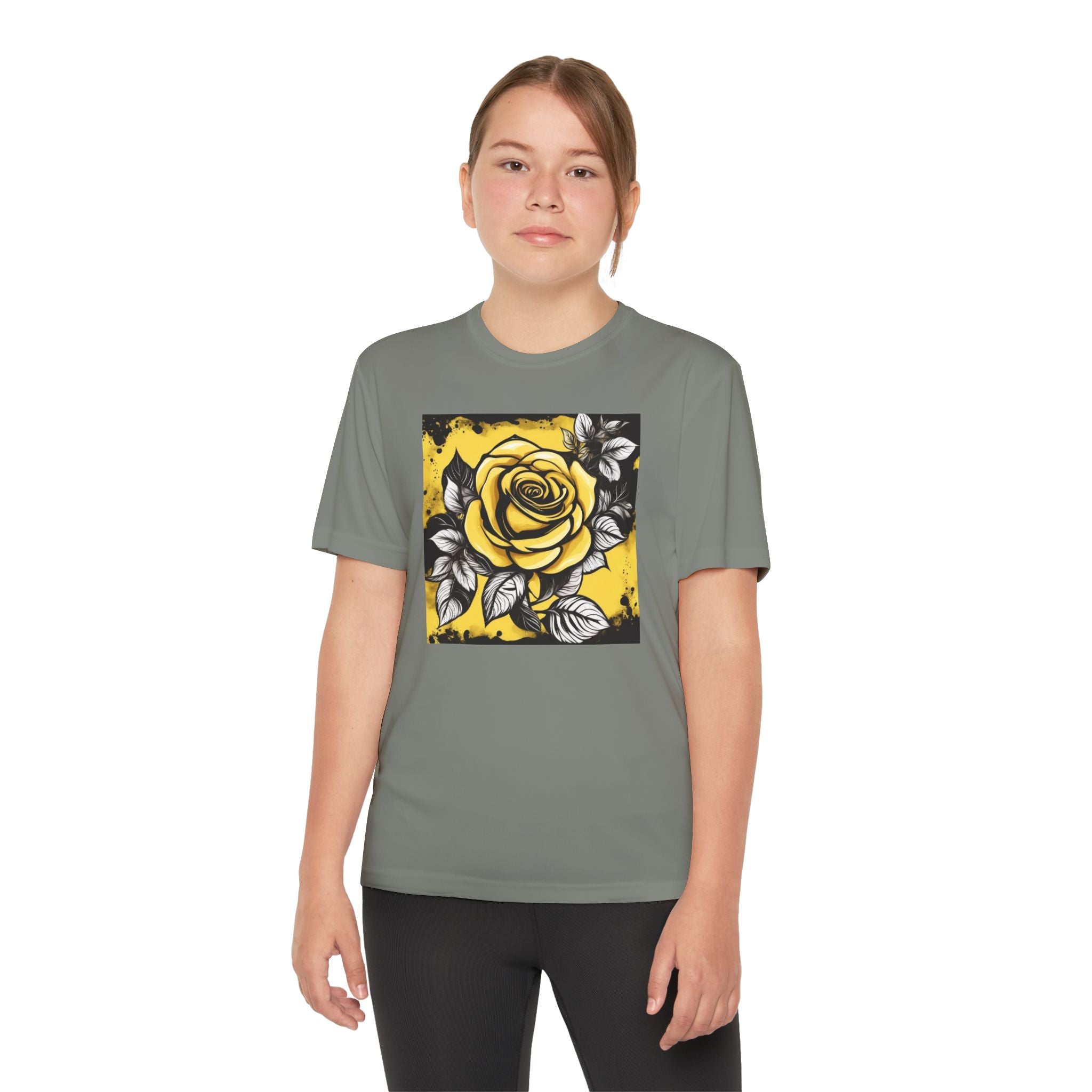 Flower Youth Tshirt, Girls Floral Tee, Kids Spring Shirt, Children's Botanical Top, Teen Blossom T-Shirt