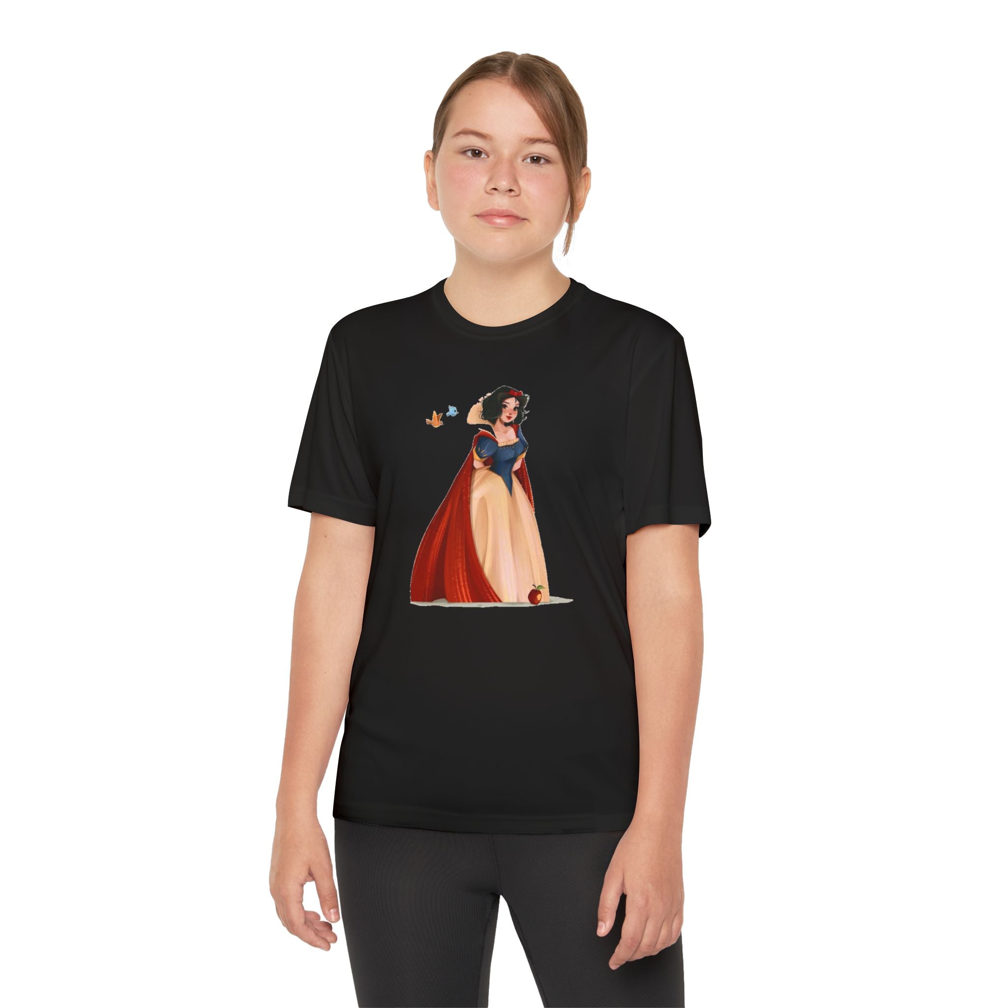 Snow White Youth T-Shirt Sports Graphic Tee, Cool Athletic Shirt for Kids, Perfect for Sports Events, Team Spirit