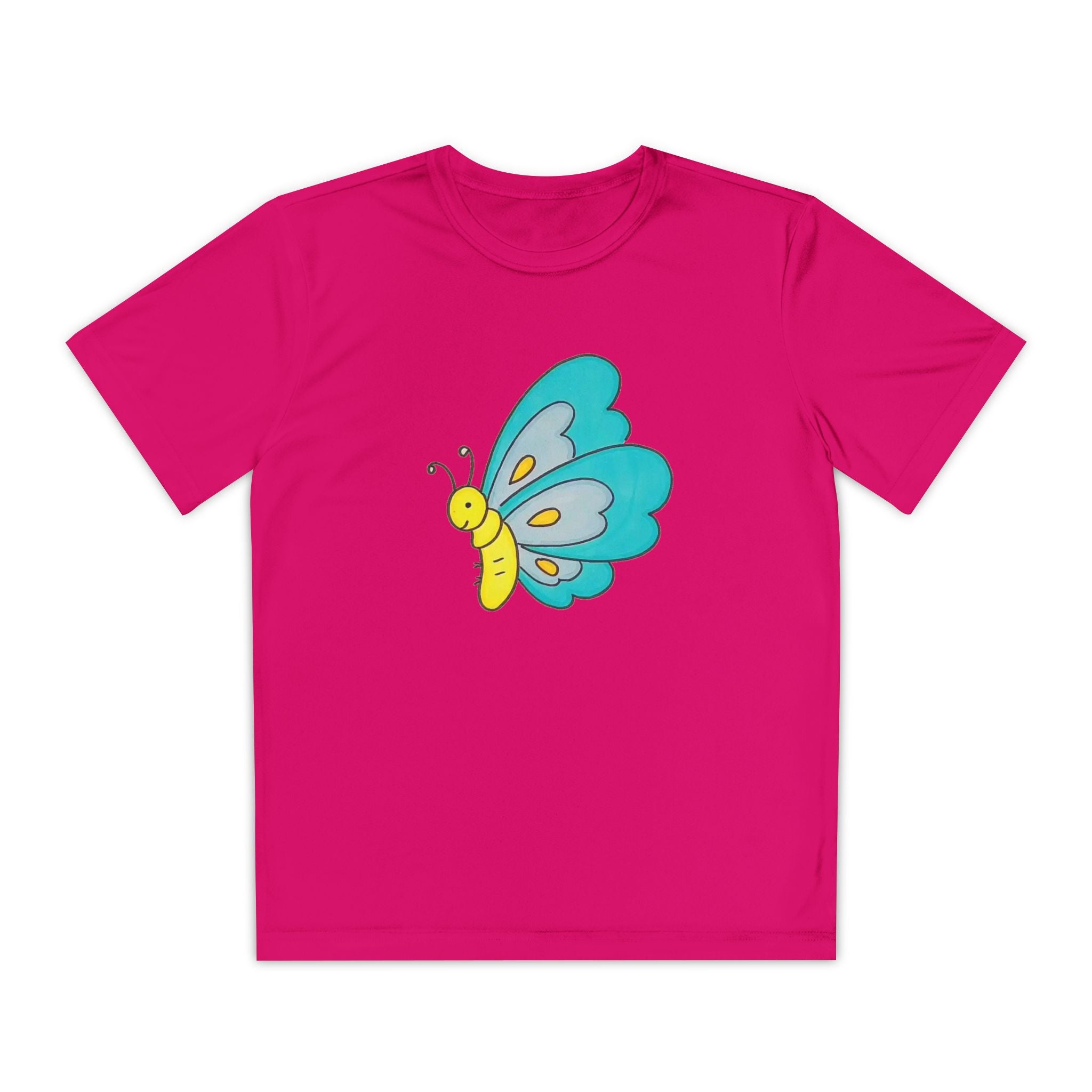 Butterffy Youth T-Shirt Sports Graphic Tee, Cool Athletic Shirt for Kids, Perfect for Sports Events, Team Spirit