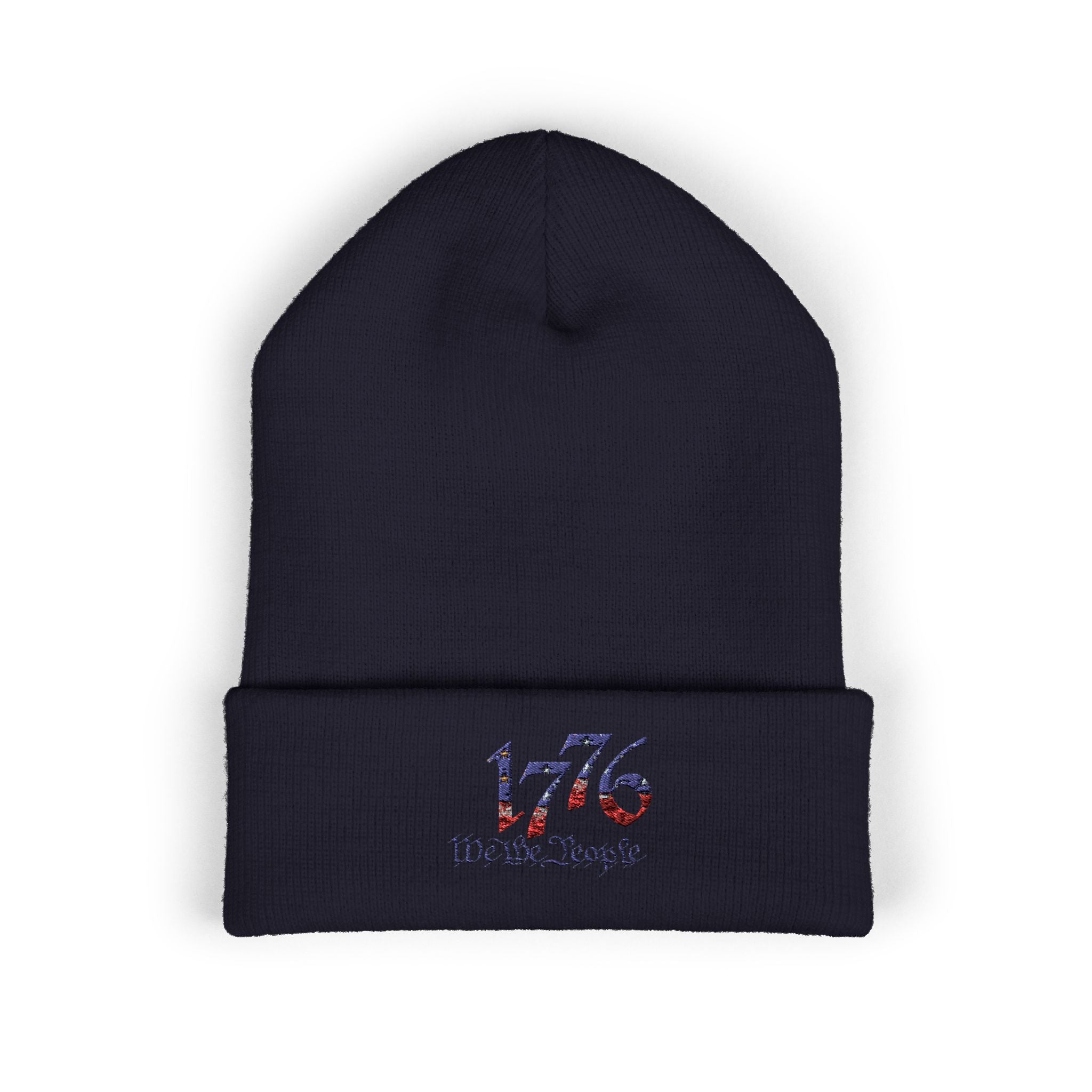 Embroidered Patriotic Beanie, 1776 USA Flag Knit Hat, American Constitution Winter Cap, Founding Fathers Headwear, Red White Blue Beanie
