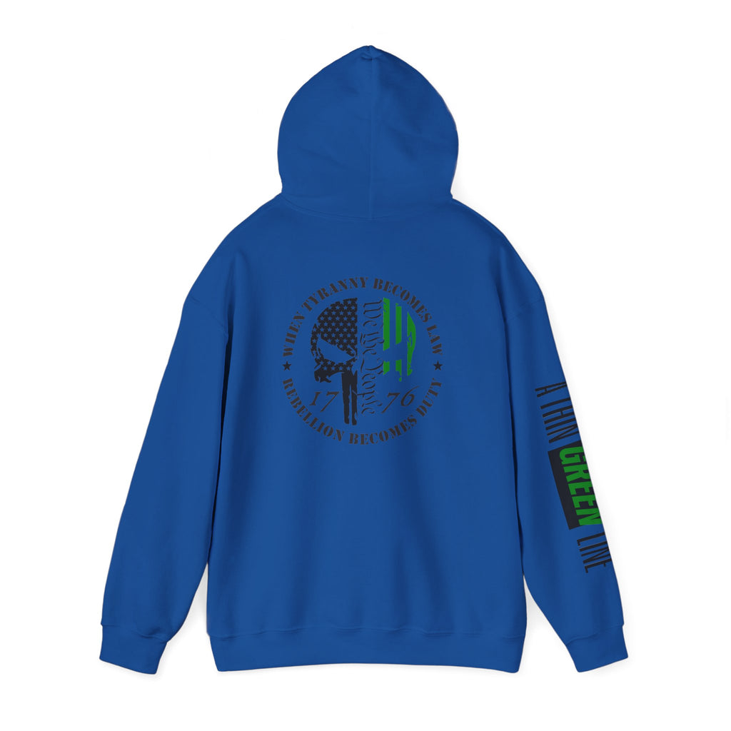 Military Patriotic Hoodie, Thin Green Line Sweatshirt, Unisex Hooded Jacket, Support Our Troops Apparel, Military Gift, Patriotic Clothing