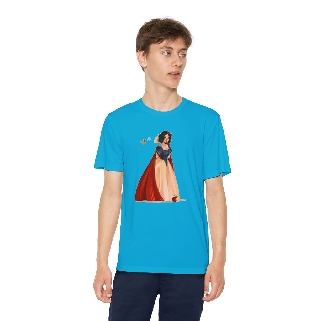 Snow White Youth T-Shirt Sports Graphic Tee, Cool Athletic Shirt for Kids, Perfect for Sports Events, Team Spirit