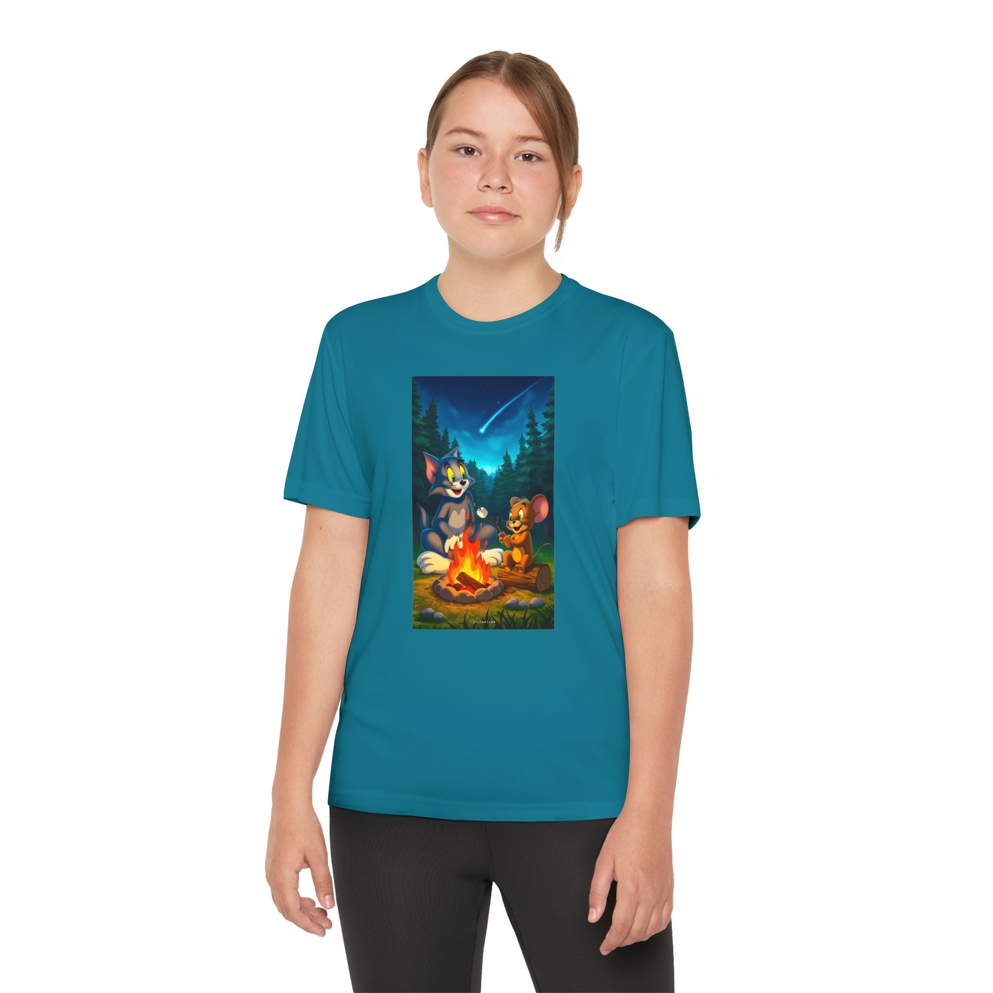 Youth Competitor Tee with Tom And Jerry design, Cartoon Graphic Kid's T-Shirt, Kids Tee, Children's Clothing, Funny Tee for Boys and Girls