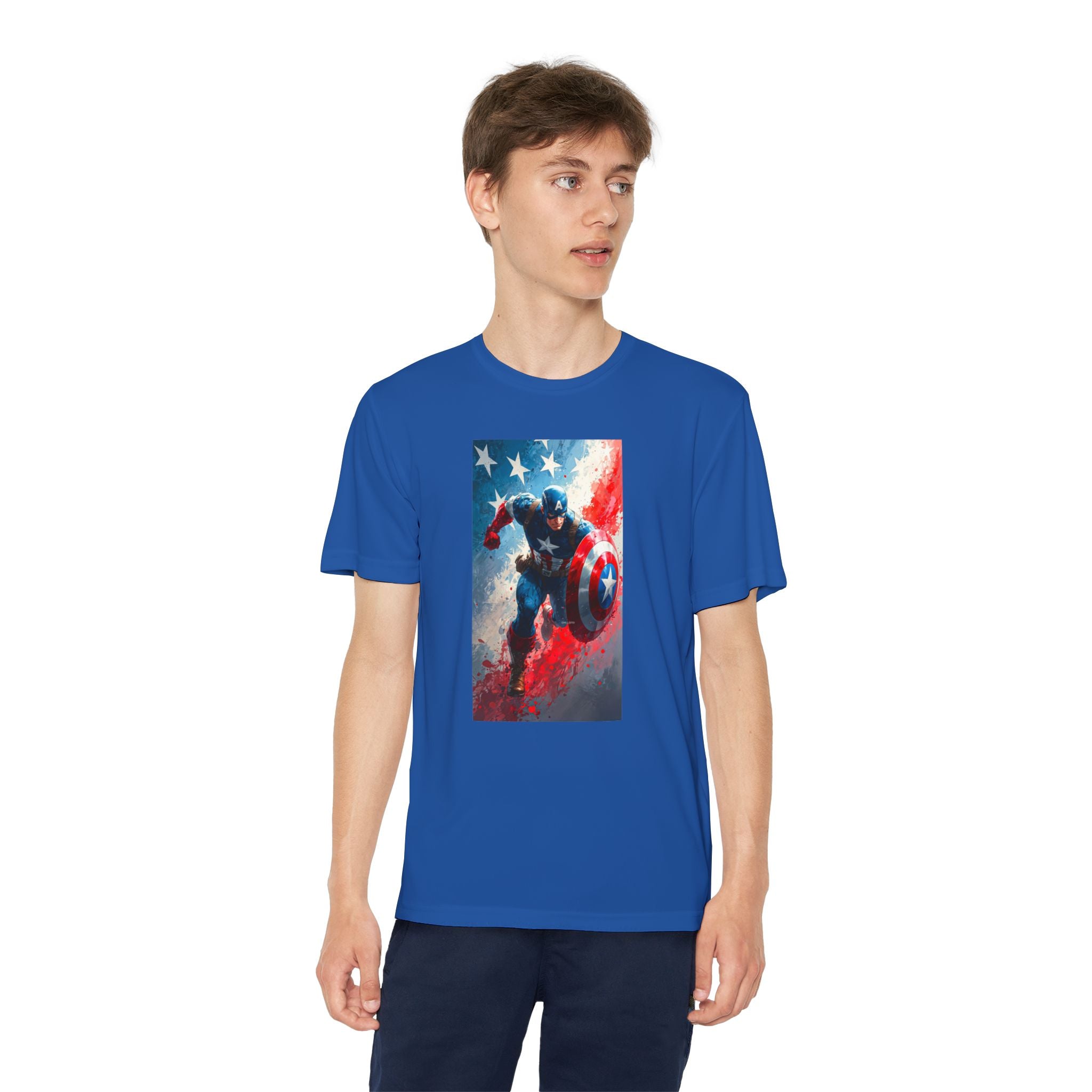 Captain America Superhero Marvel Patriotic, Kids Graphic T-Shirt, Boys Hero Top, Girls Comic Book Clothing, Birthday
