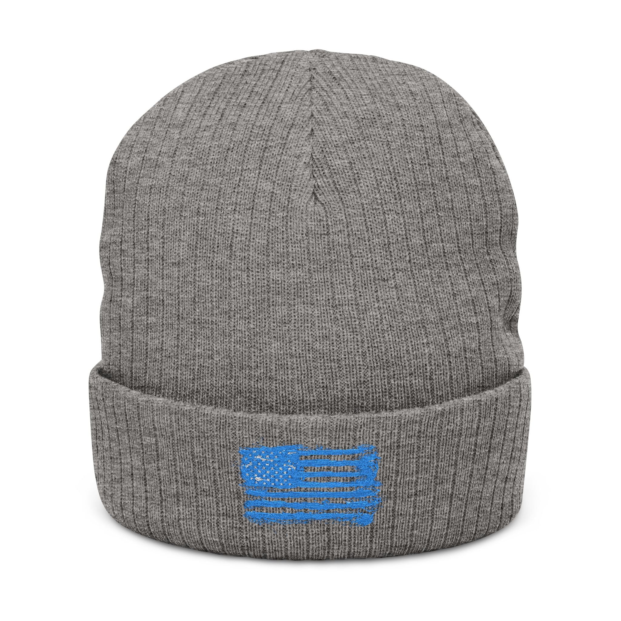 Stylish Embroidered Beanie with Patriotic Flag Design | Winter Hat, Cozy Headwear, Gifts for Him, Outdoor Apparel, Fashionable Knitwear