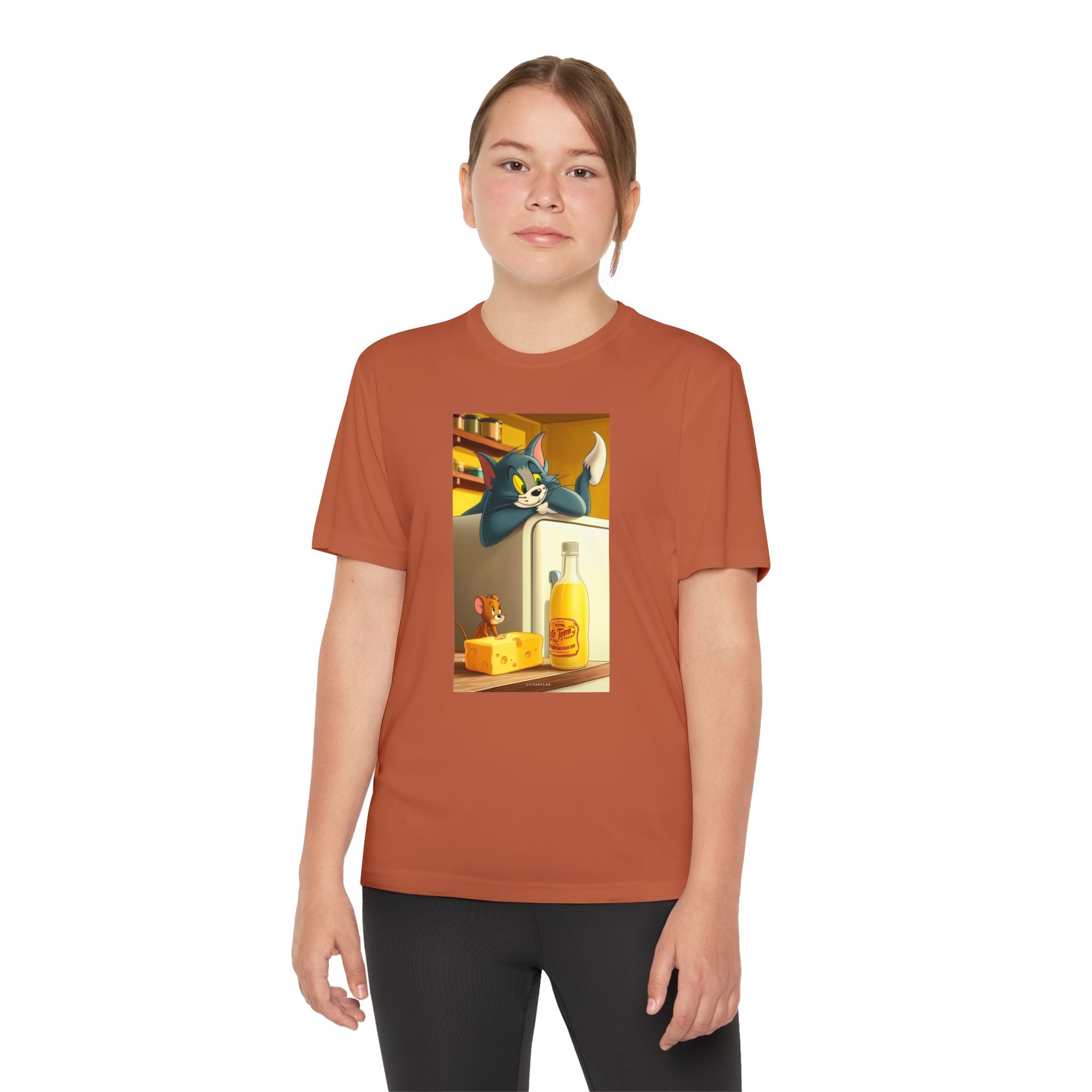Youth Competitor Tee with Tom And Jerry design, Cartoon Graphic Kid's T-Shirt, Kids Tee, Children's Clothing, Funny Tee for Boys and Girls