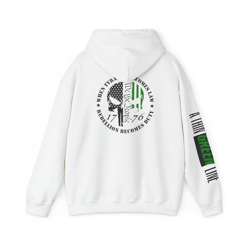 Military Patriotic Hoodie, Thin Green Line Sweatshirt, Unisex Hooded Jacket, Support Our Troops Apparel, Military Gift, Patriotic Clothing