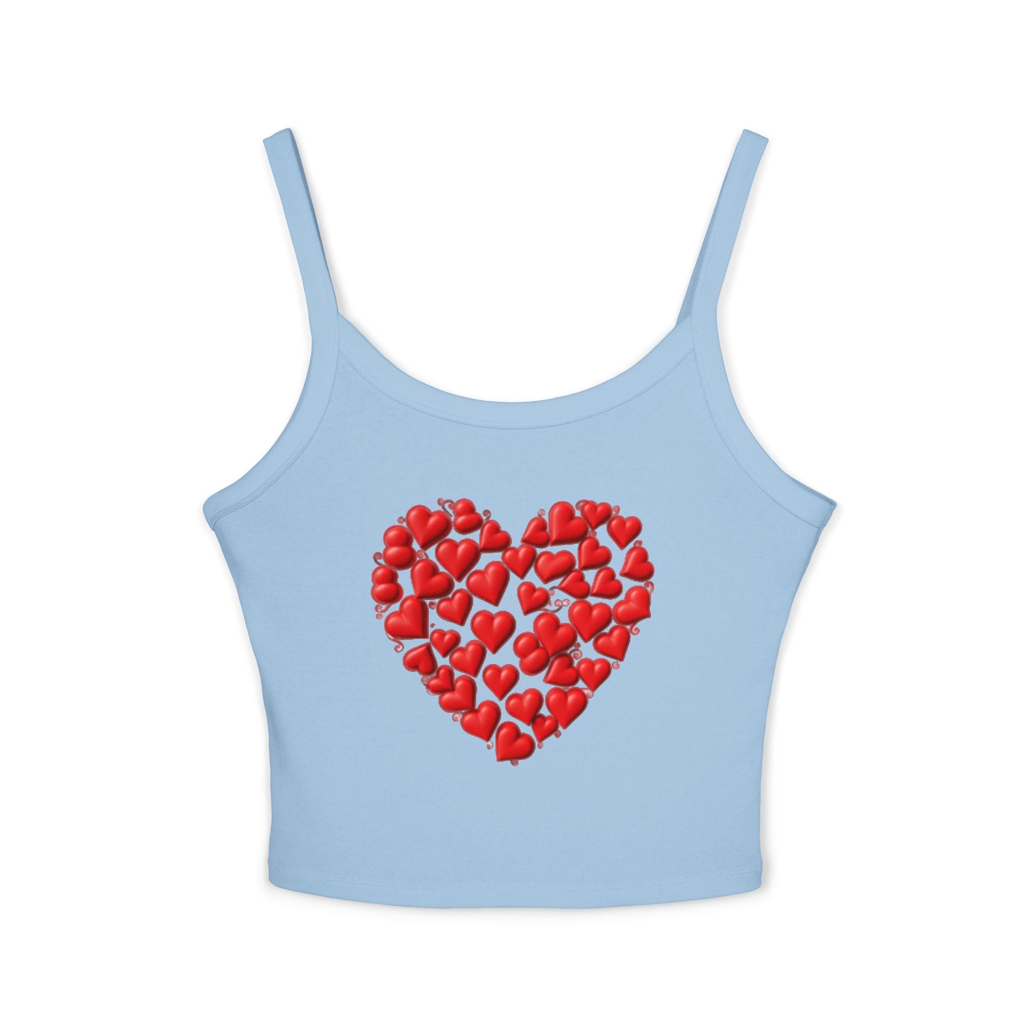 Heart Tank Top, Love Cami, Valentine's Day Shirt, Romantic Sleeveless Tee, Women's Summer Blouse, Cute Spaghetti Strap Tank