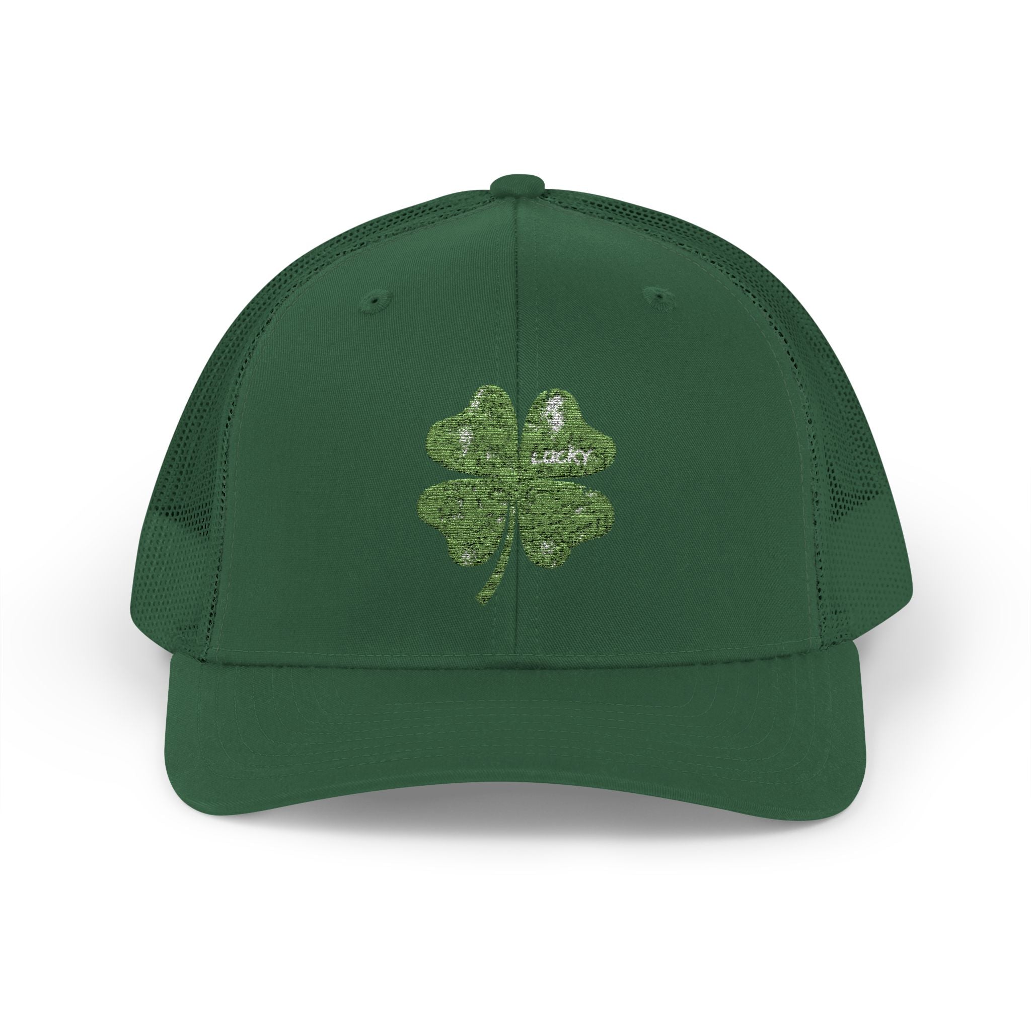 St. Patrick's Day Lucky 4-Leaf Clover Snapback Trucker Cap