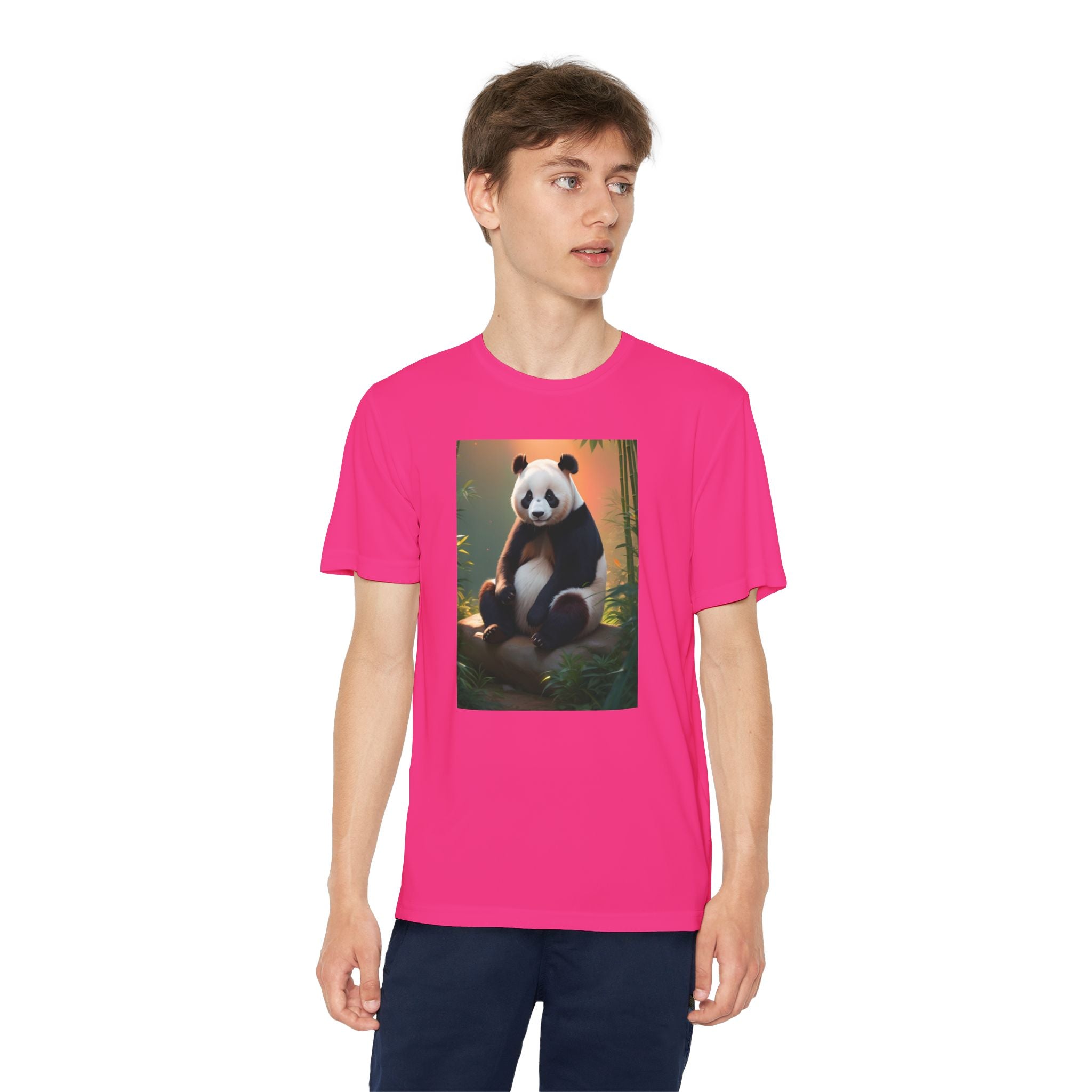 Panda Youth Tee Shirt, Kids Animal Graphic Top, Cute Black and White Tee, Children's Zoo Theme Shirt, Bamboo Bear Shirt, Kid's Nature Gift