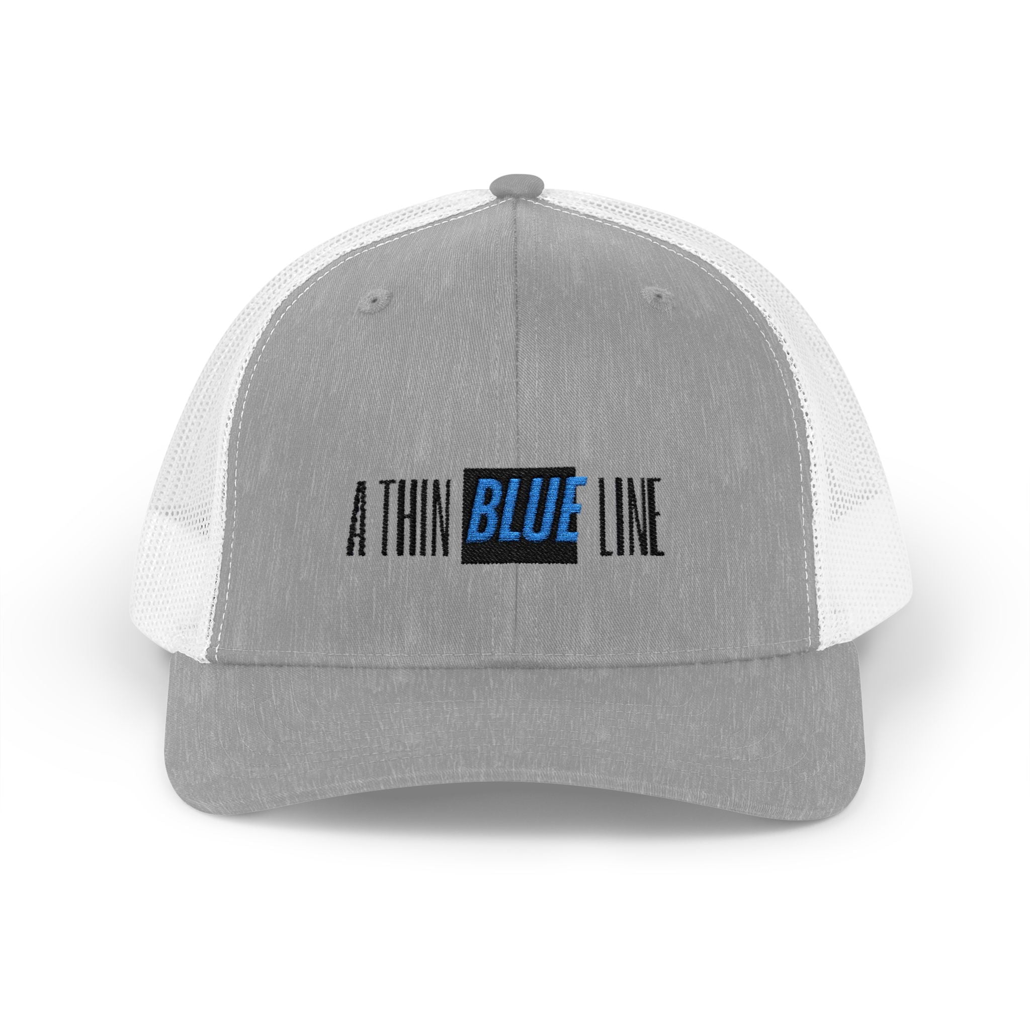 Back The Blue Snapback Trucker Cap with Thin Red Line Design, Ideal for First Responders, Supportive Gifts, Memorials, Everyday Wear