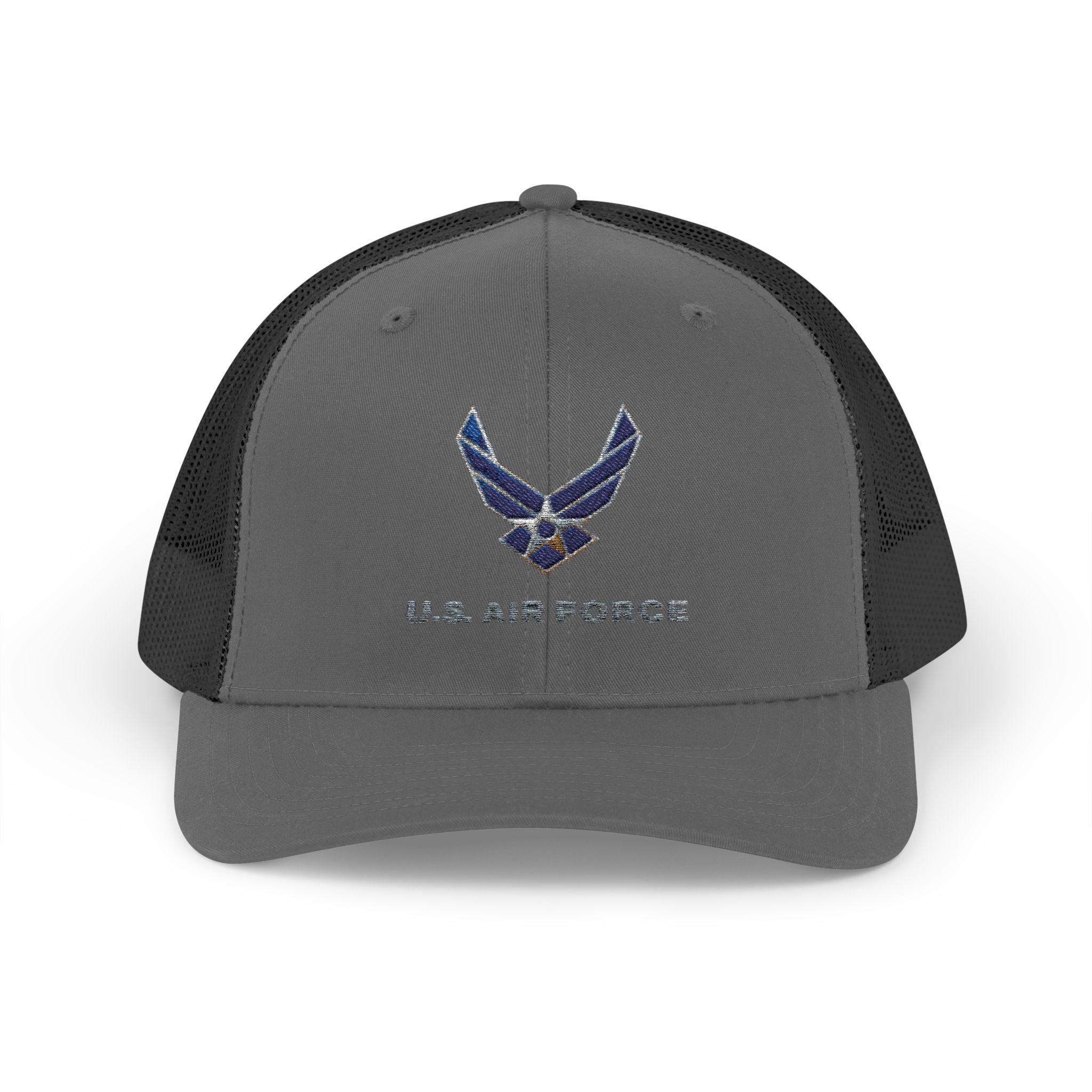 US Air Force Snapback Trucker Cap with Thin Red Line Design, Ideal for First Responders, Supportive Gifts, Memorials, Everyday Wear