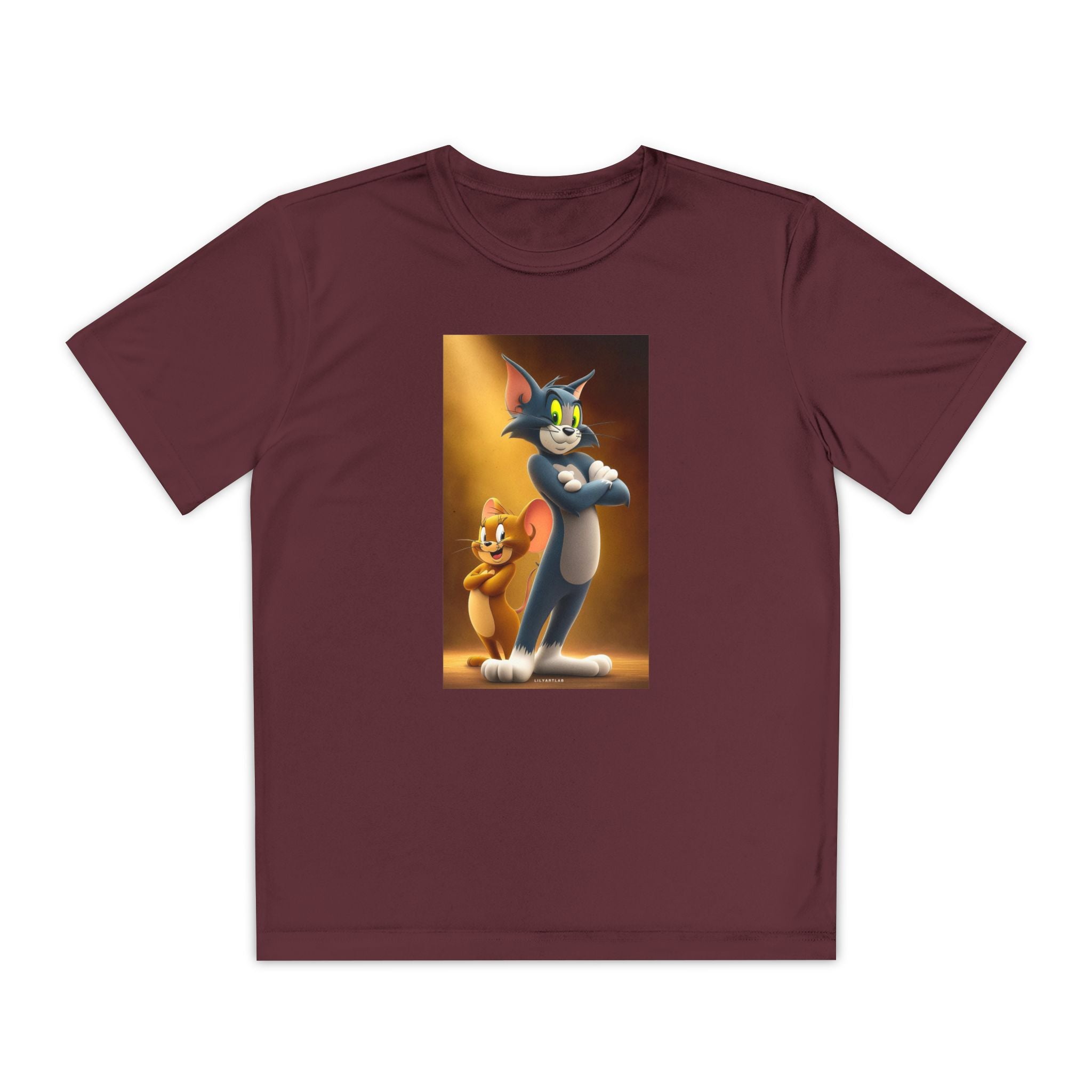 Youth Competitor Tee with Tom And Jerry design, Cartoon Graphic Kid's T-Shirt, Kids Tee, Children's Clothing, Funny Tee for Boys and Girls