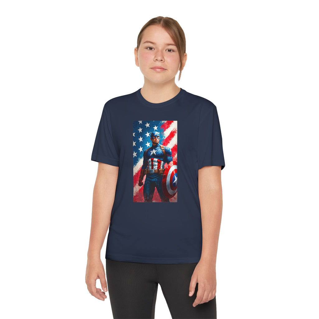 Captain America Superhero Marvel Patriotic, Kids Graphic T-Shirt, Boys Hero Top, Girls Comic Book Clothing, Birthday