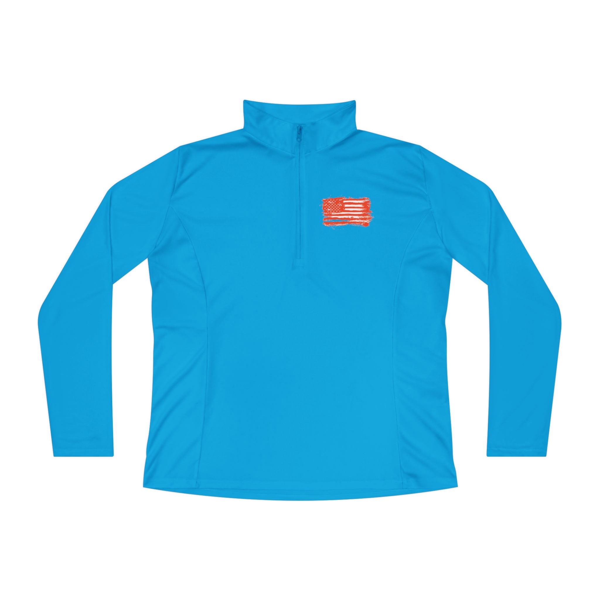 Ladies Quarter-Zip Pullover with Motivational Running Design, Athletic Apparel, Activewear, Sportswear, Fitness Gift, Running Top