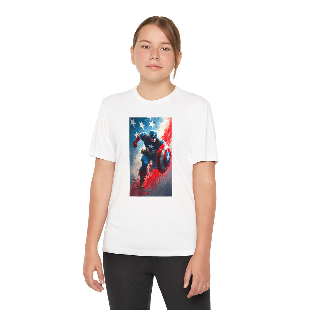 Captain America Superhero Marvel Patriotic, Kids Graphic T-Shirt, Boys Hero Top, Girls Comic Book Clothing, Birthday