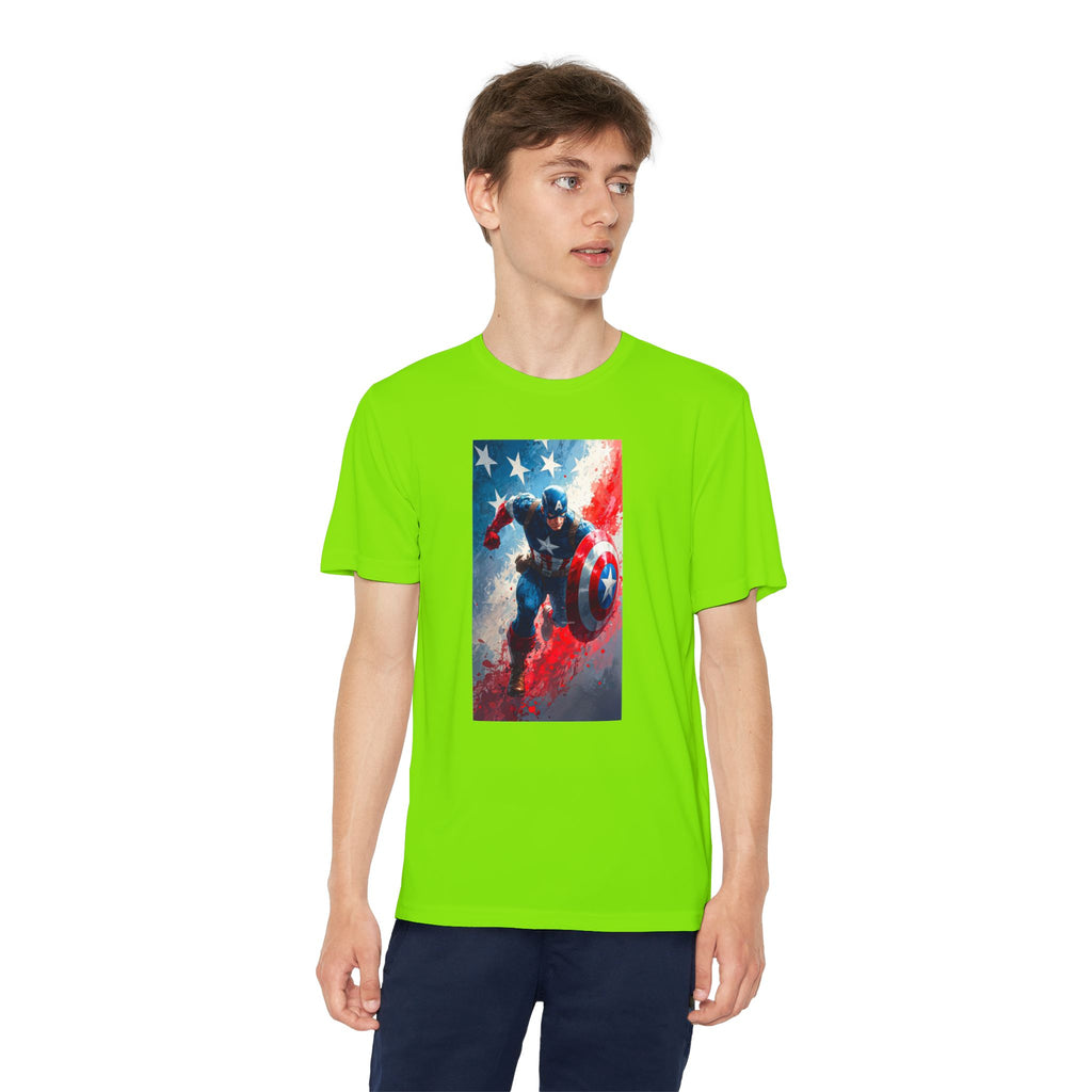 Captain America Superhero Marvel Patriotic, Kids Graphic T-Shirt, Boys Hero Top, Girls Comic Book Clothing, Birthday