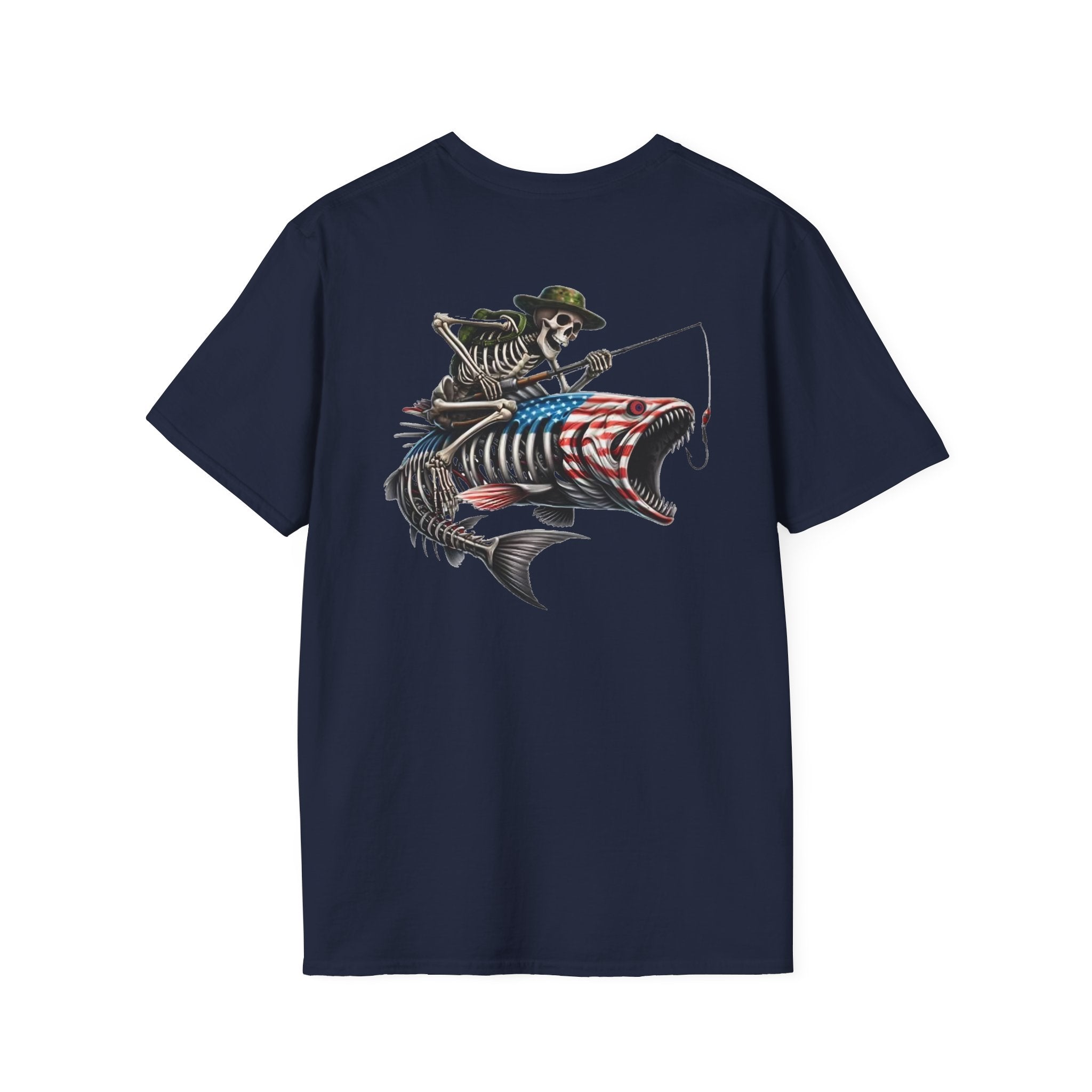 Patriotic Fishing Tshirt, American Flag Tee, 4th of July Shirt, USA Independence Day Top, Patriotic Graphic Tee, Unisex Patriotic