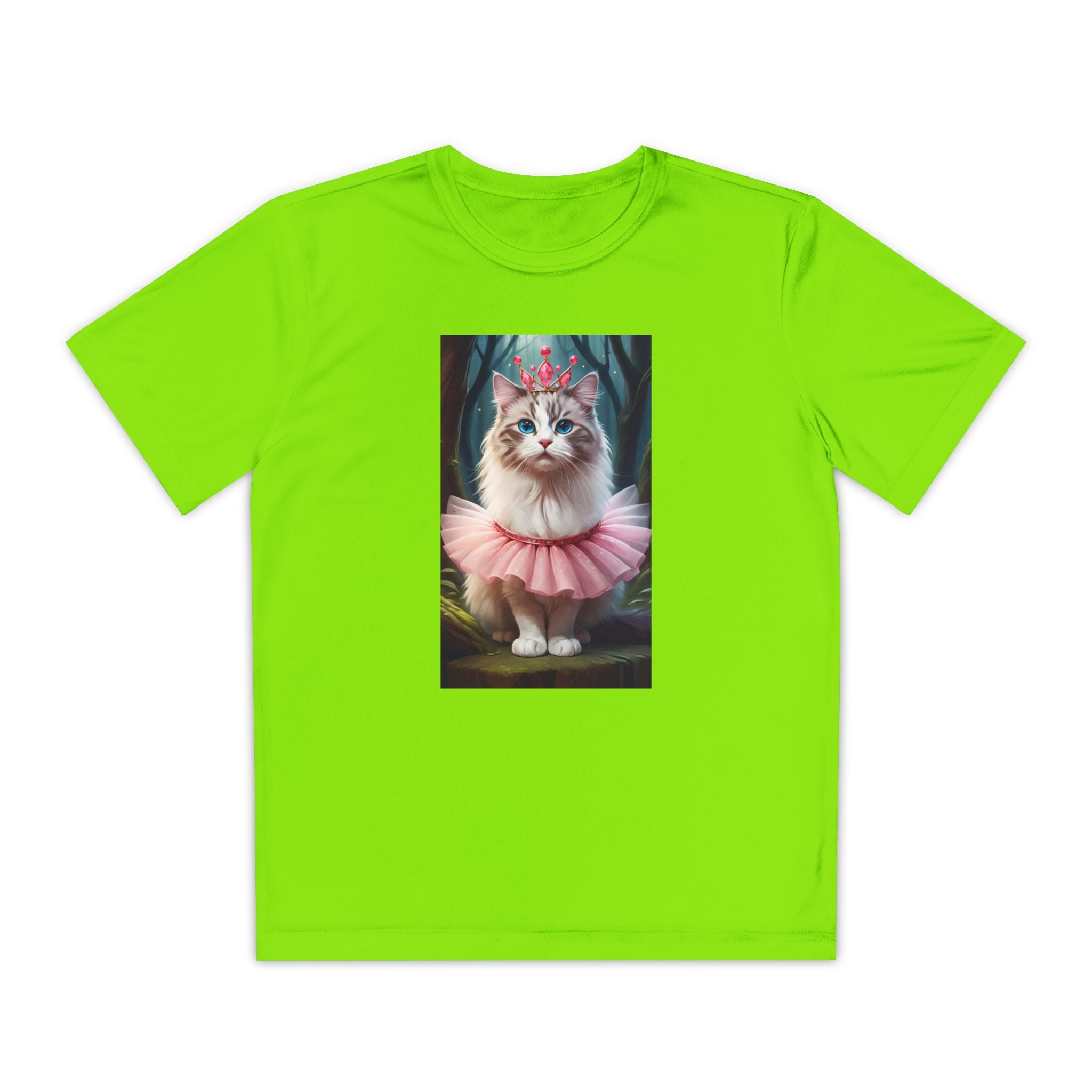 Graphic Tee, Cute Cartoon Kitten, Kids Animal Lover Shirt, Kitty Princess Design, Youth Tee for Girls and Boys, Funny Cat Shirt, Gift for