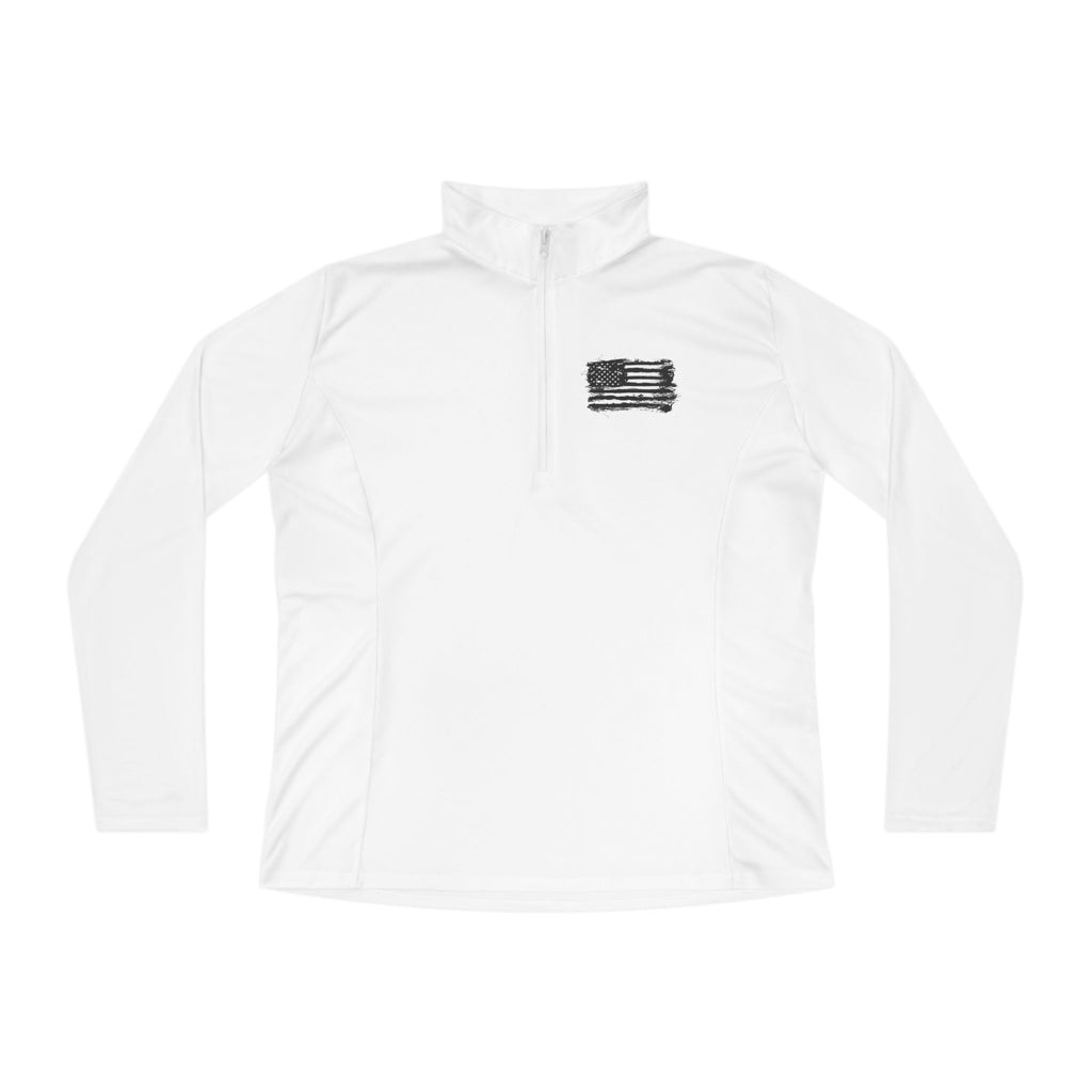 Ladies Quarter-Zip Pullover with Motivational Running Design, Athletic Apparel, Activewear, Sportswear, Fitness Gift, Running Top
