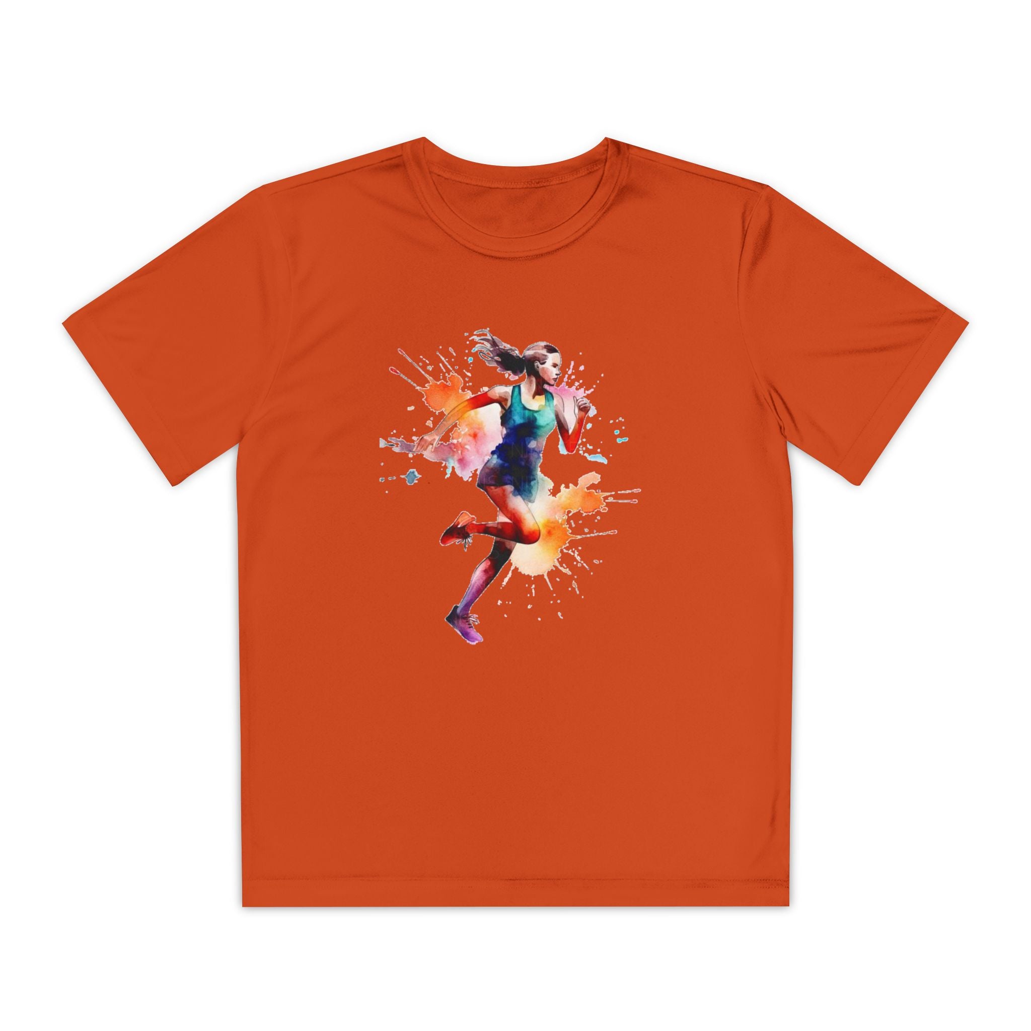Running Youth T-Shirt Sports Graphic Tee, Cool Athletic Shirt for Kids, Perfect for Sports Events, Team Spirit