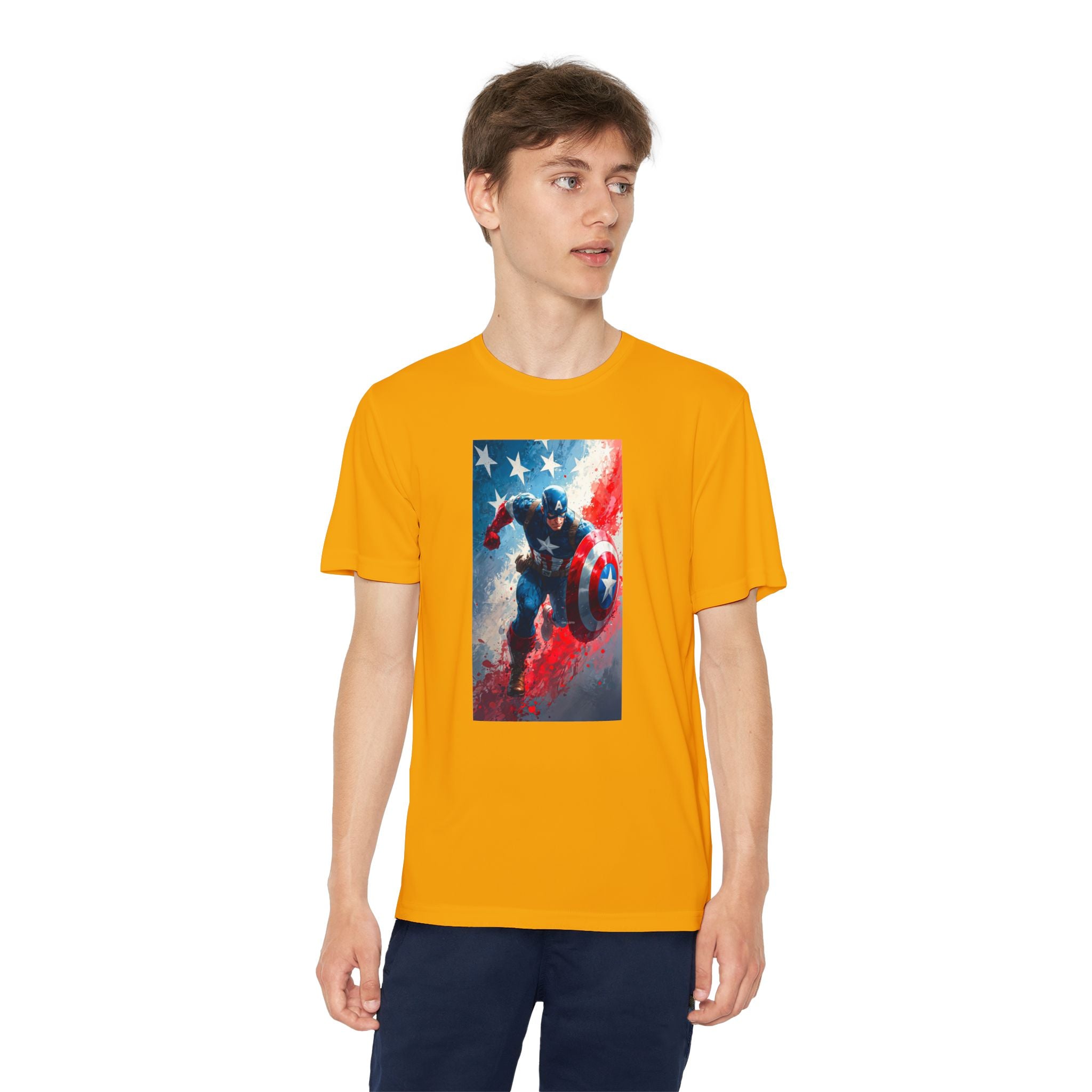 Captain America Superhero Marvel Patriotic, Kids Graphic T-Shirt, Boys Hero Top, Girls Comic Book Clothing, Birthday