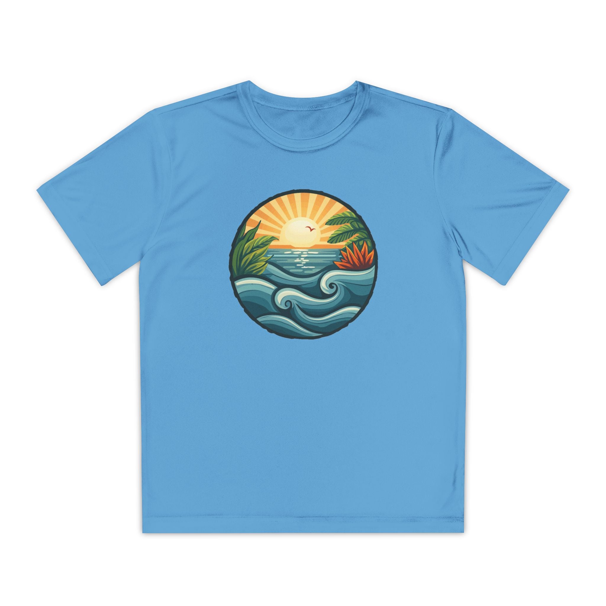 Beach Shirt Youth Competitor Tee, Kids Surf Tee, Summer Vacation Top, Ocean Lover T-Shirt, Coastal Clothing