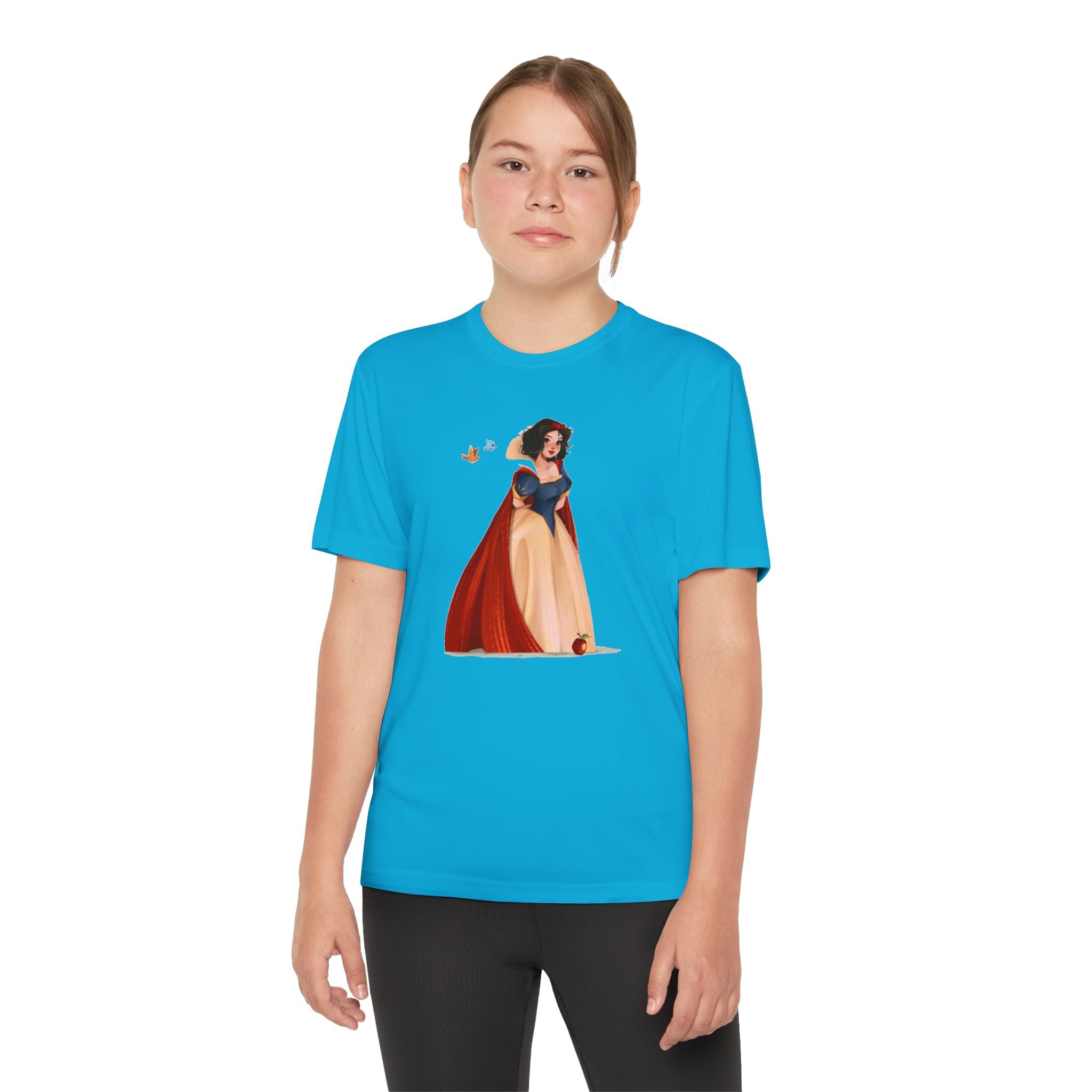 Snow White Youth T-Shirt Sports Graphic Tee, Cool Athletic Shirt for Kids, Perfect for Sports Events, Team Spirit