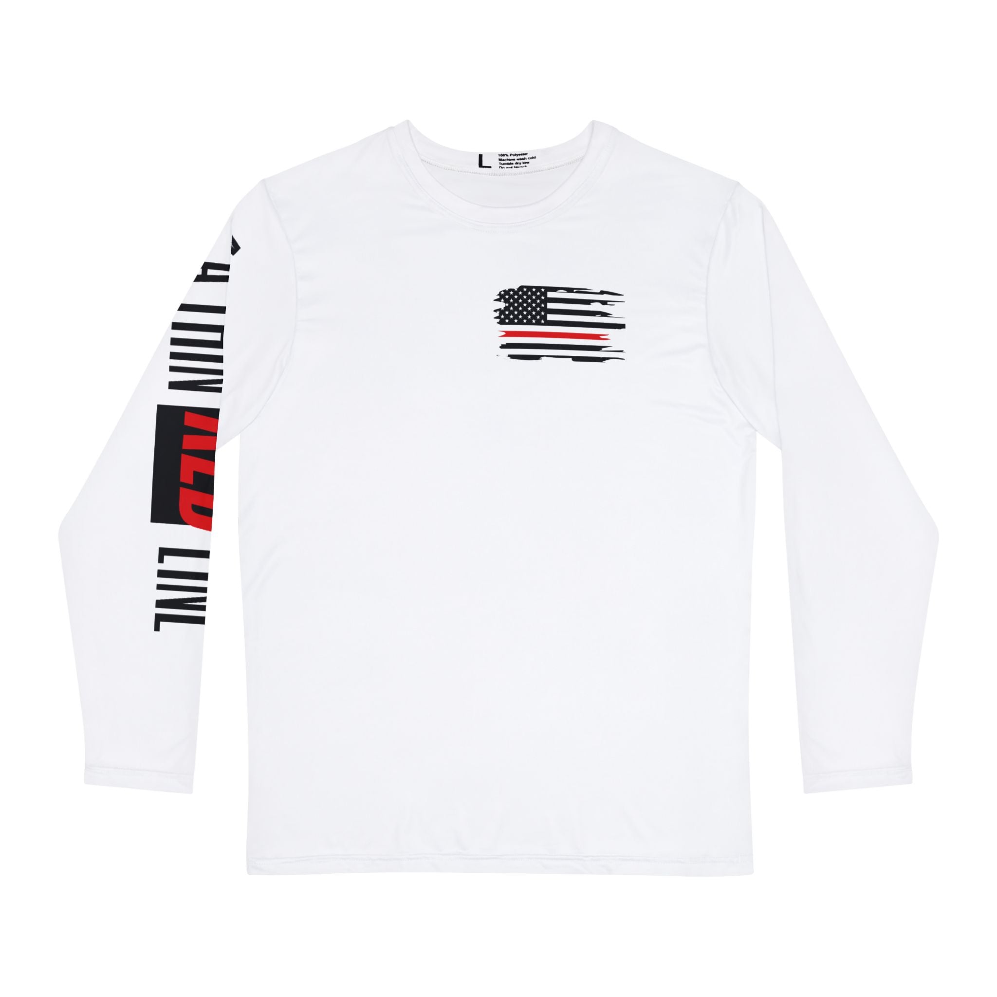 Firefighter Patriotic Tee, Thin Red Line Shirt, First Responder Long Sleeve Top, Men's Graphic Tee, Firefighter Apparel