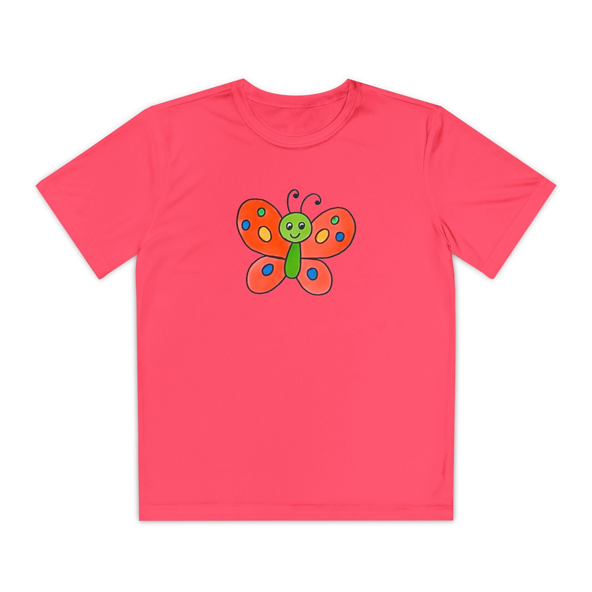 Butterffy Youth T-Shirt Sports Graphic Tee, Cool Athletic Shirt for Kids, Perfect for Sports Events, Team Spirit
